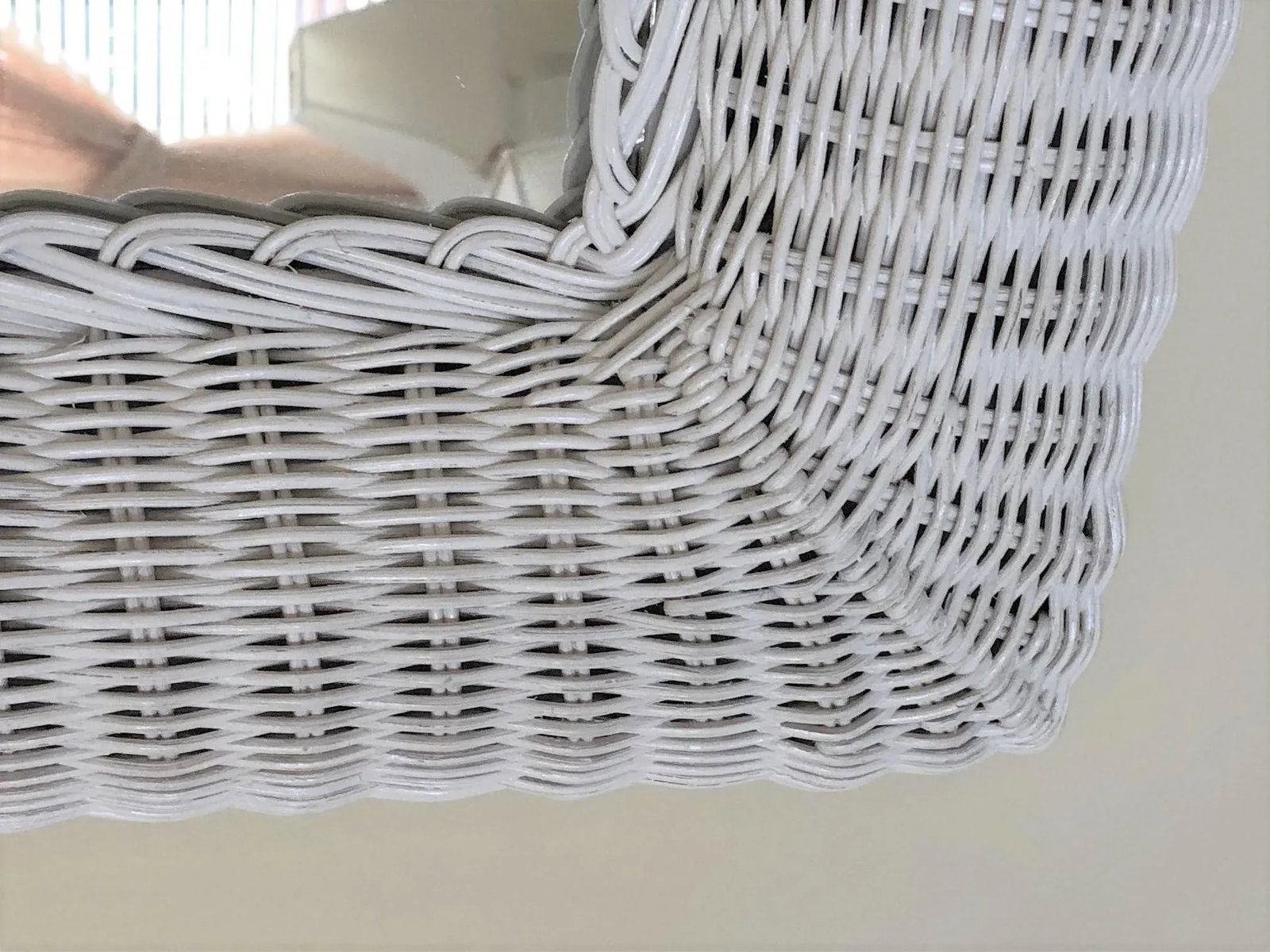 White Wicker Framed Wall Mirror in the Style of Henry Link - 5