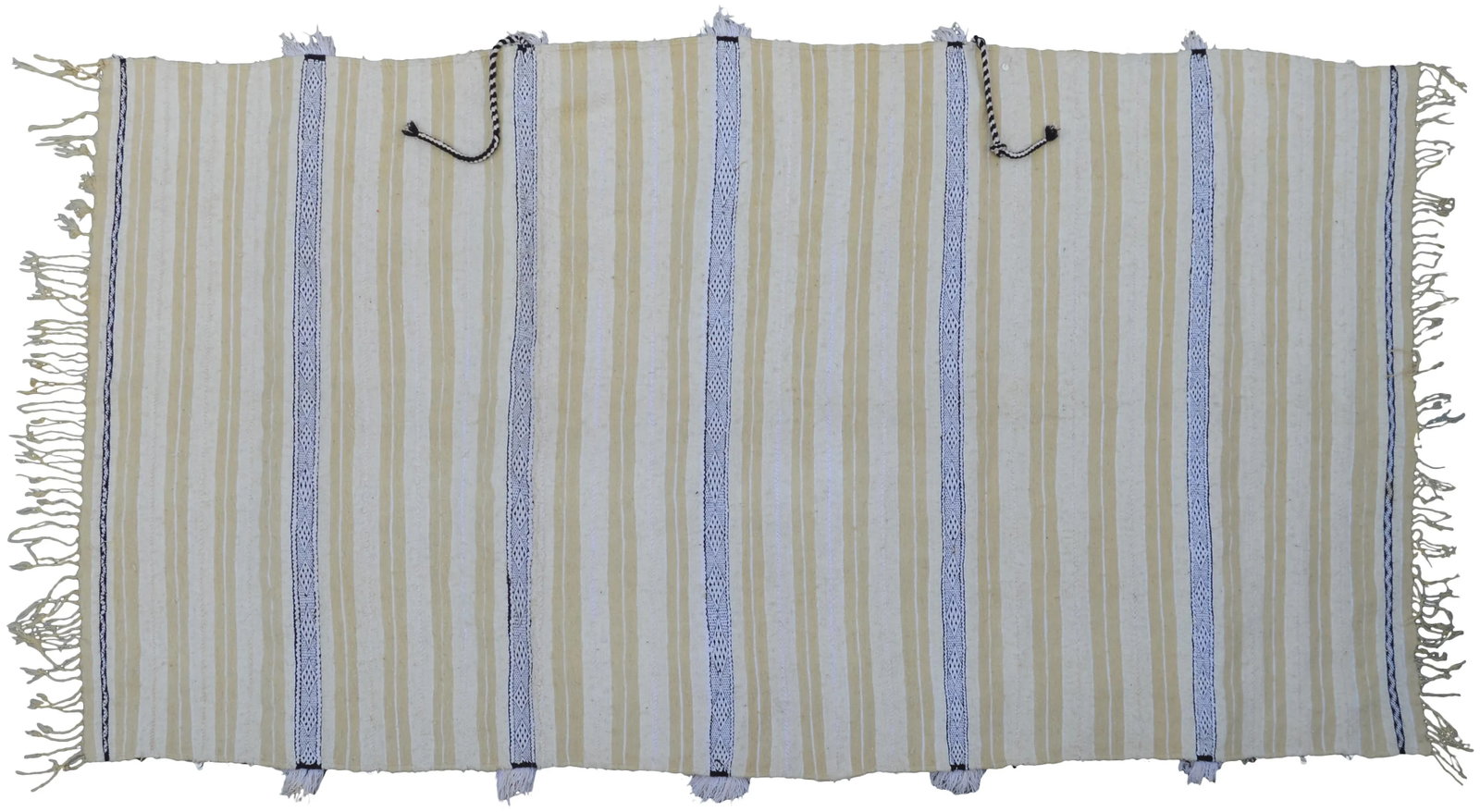 Mid 20th Century Striped Moroccan Berber Wedding Blanket - 2