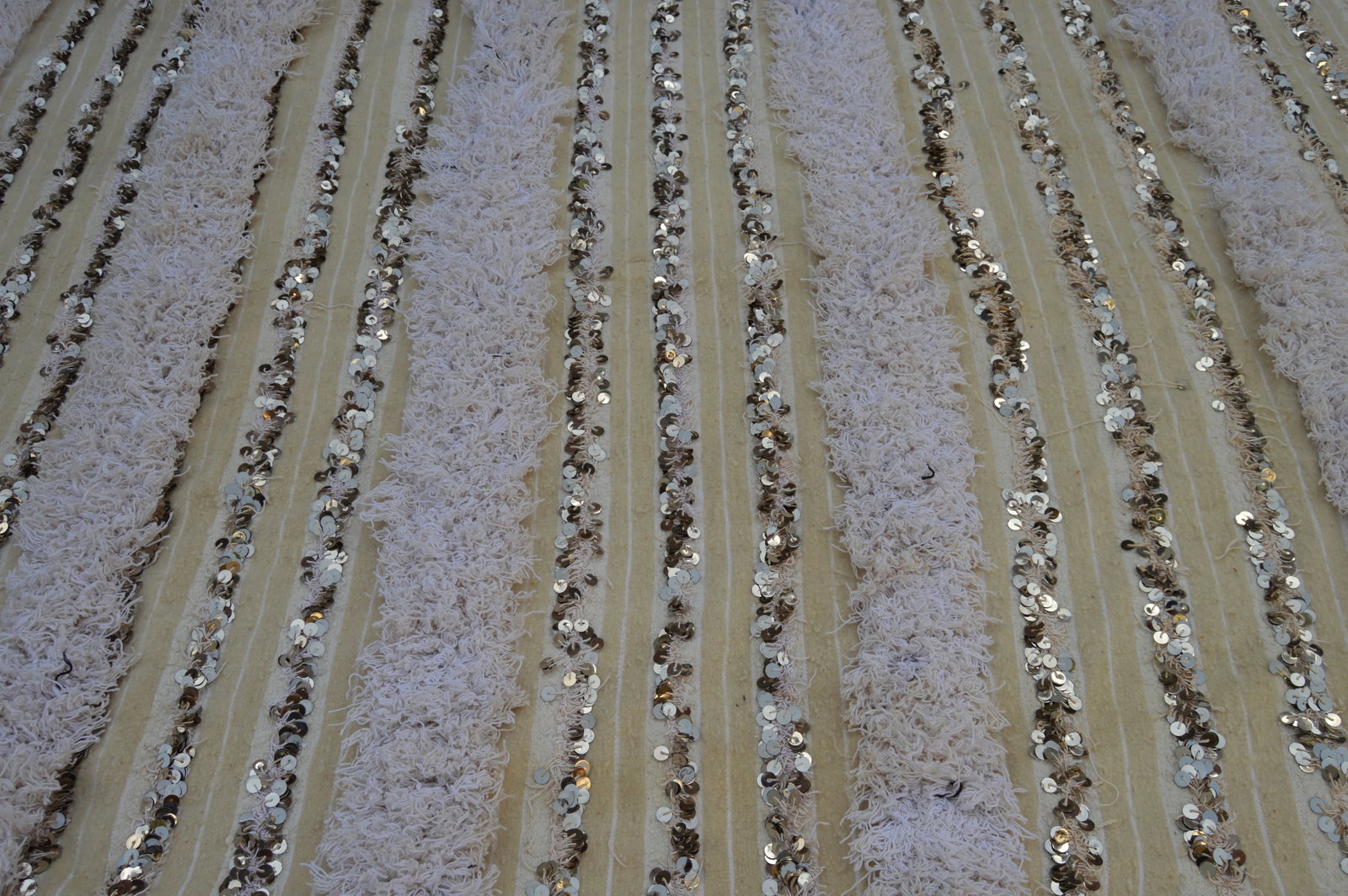 Mid 20th Century Striped Moroccan Berber Wedding Blanket - 5