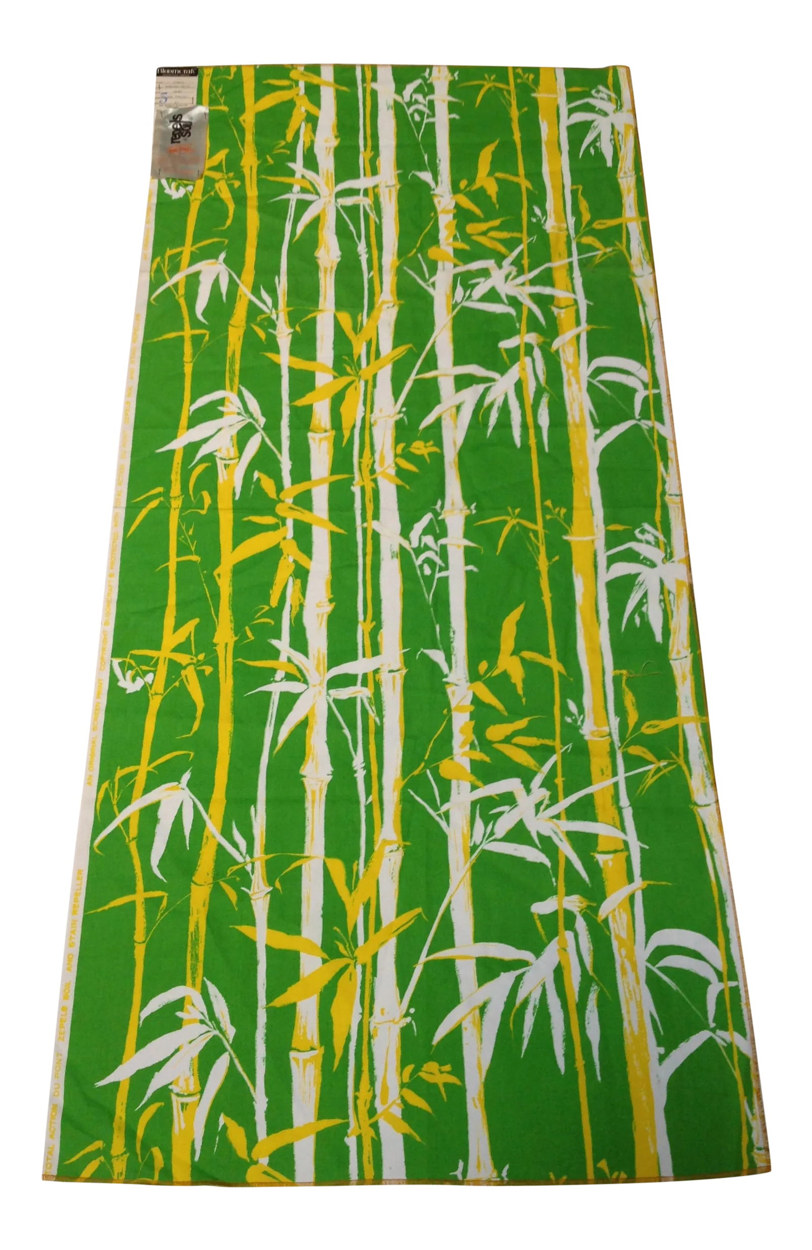 Boho Chic Bloomcraft Fabric: Vintage mid century modern fabric by Bloomcraft in color Parrot and Pattern Bamboo Grove. Condition: Alterations: Original Condition Unaltered Imperfections: Some Imperfections Condition Notes: