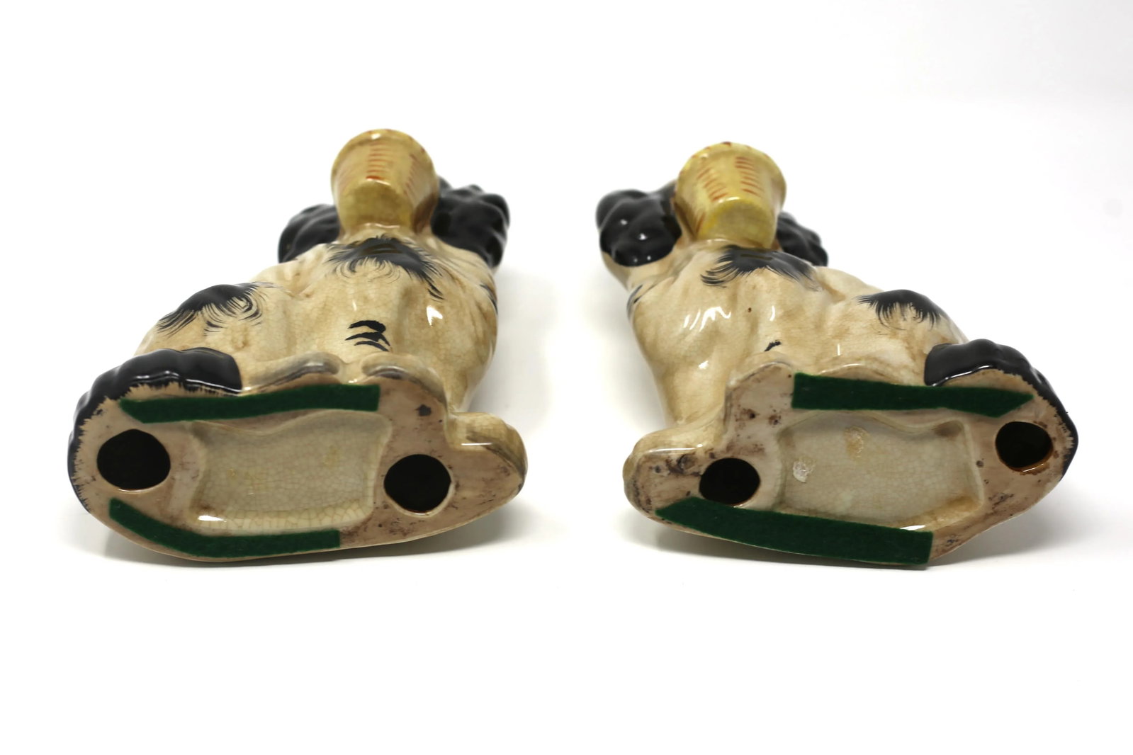 Vintage Staffordshire-Style Cavalier King Spaniel Ceramic Dog Figurines - Set of 2 - 8