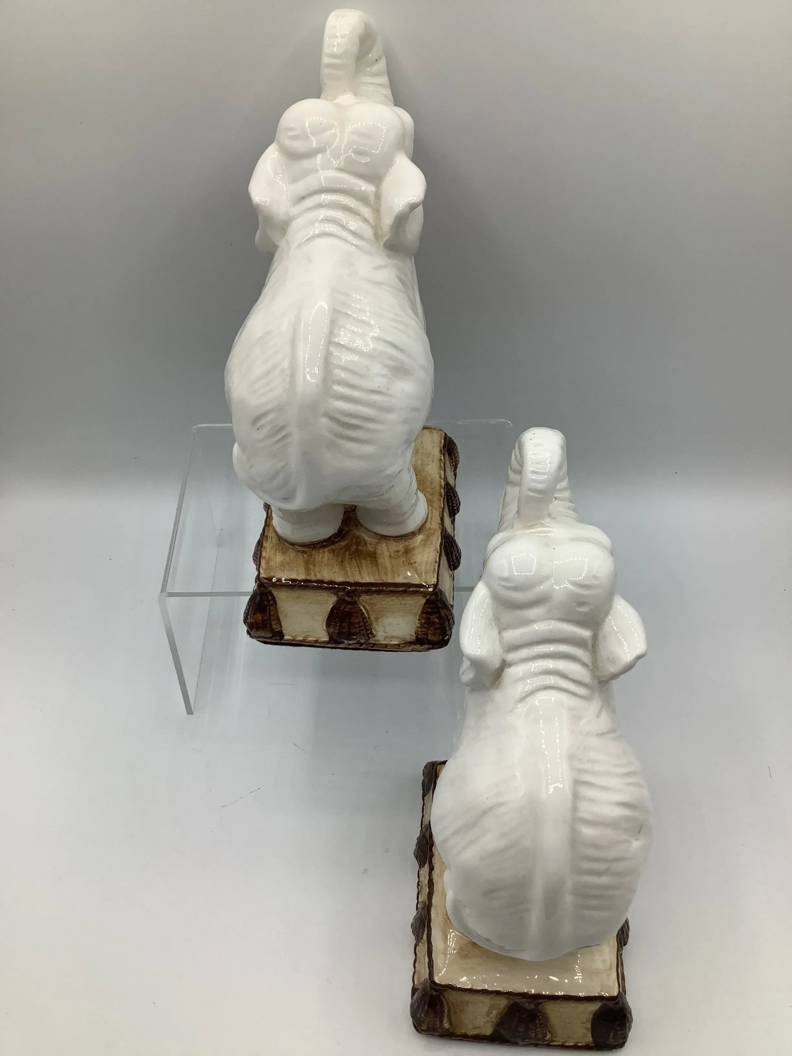 Vintage Fitz and Floyd Ceramic Elephant Bookends - 3