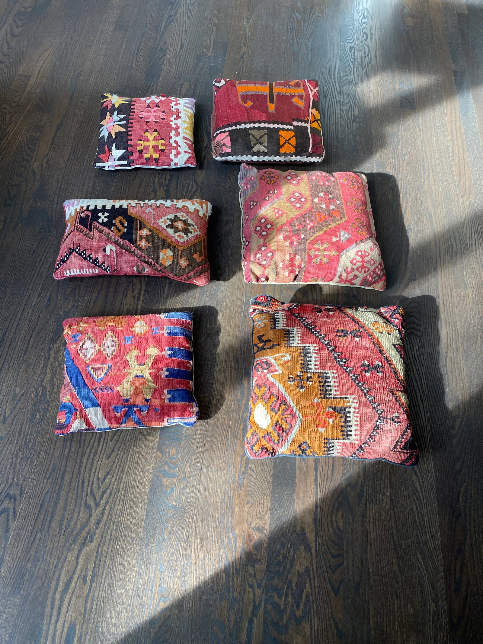 Vintage Turkish Kilim Rug Pillow - 16x16" - 2