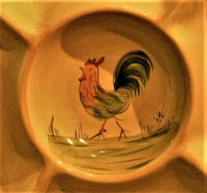 Vintage Handpainted Rooster Serving Platter - 2
