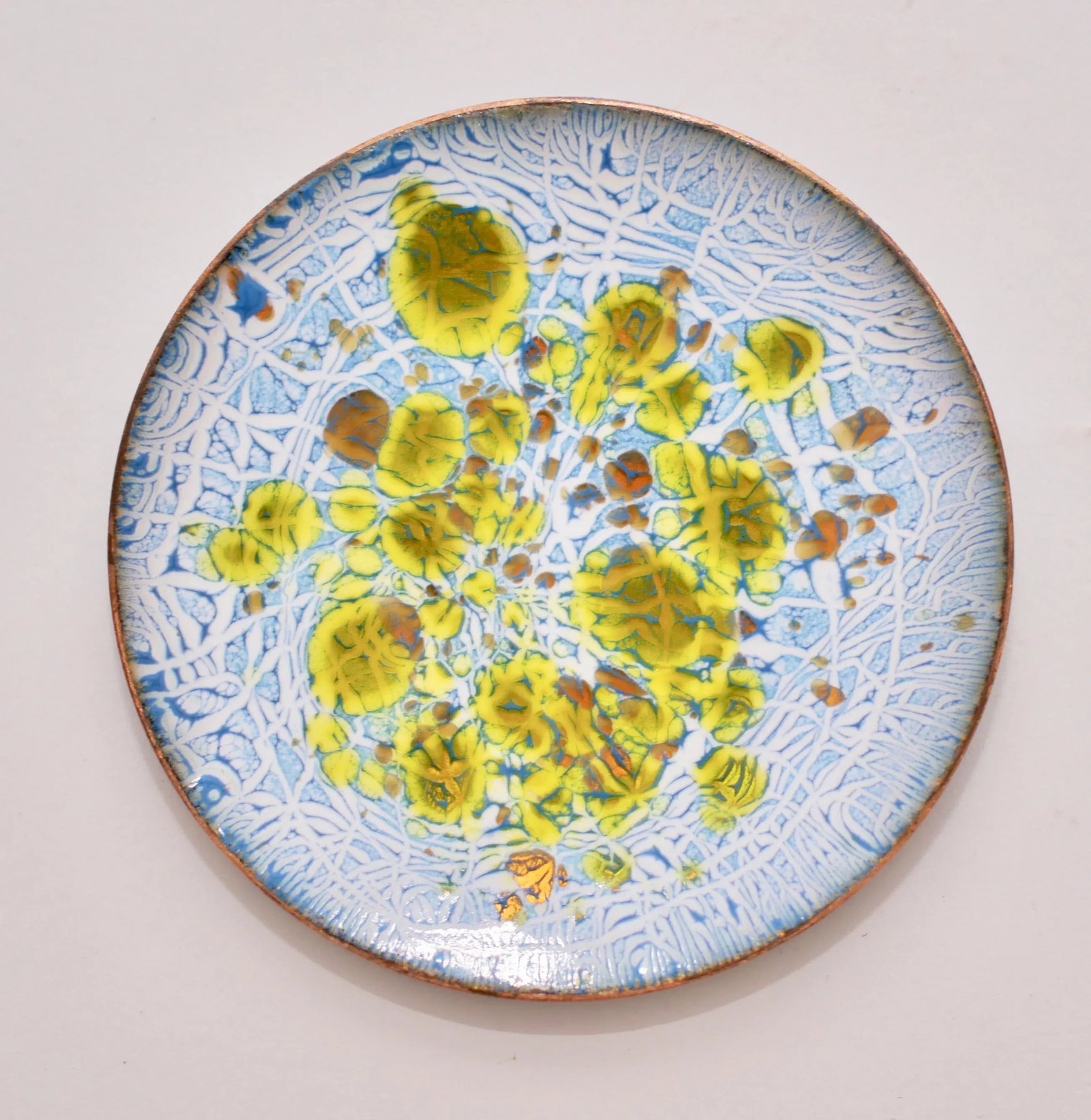 Vintage Enamel on Copper Plate - Signed - 4