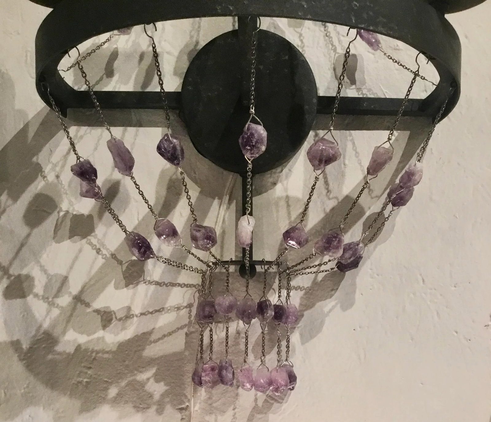 Boho Chic Modern Amethyst and Quartz Wall Sconce - 2