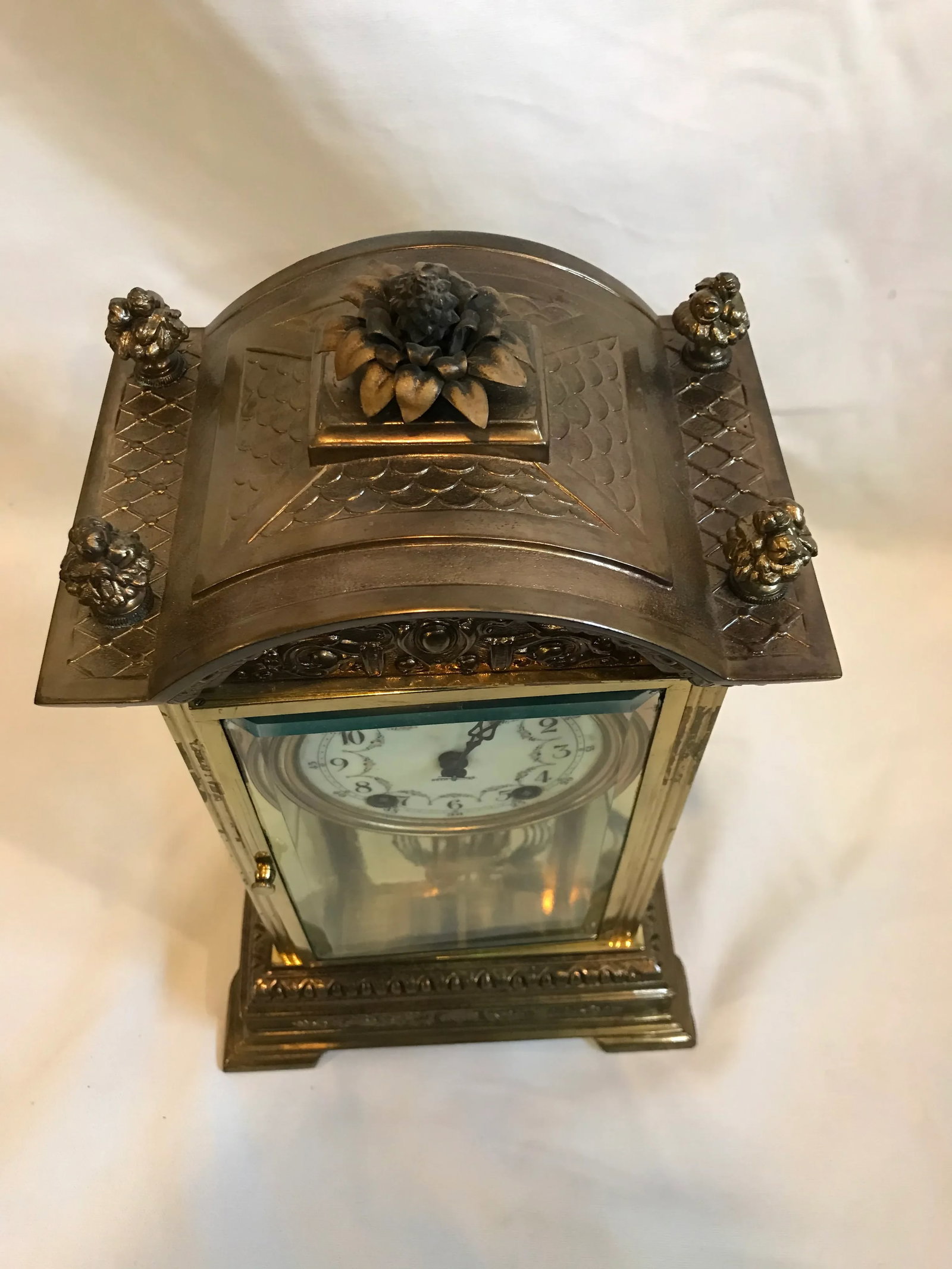 Early 20th Century Early Brass Seth Thomas Crystal Regulator Clock - 11