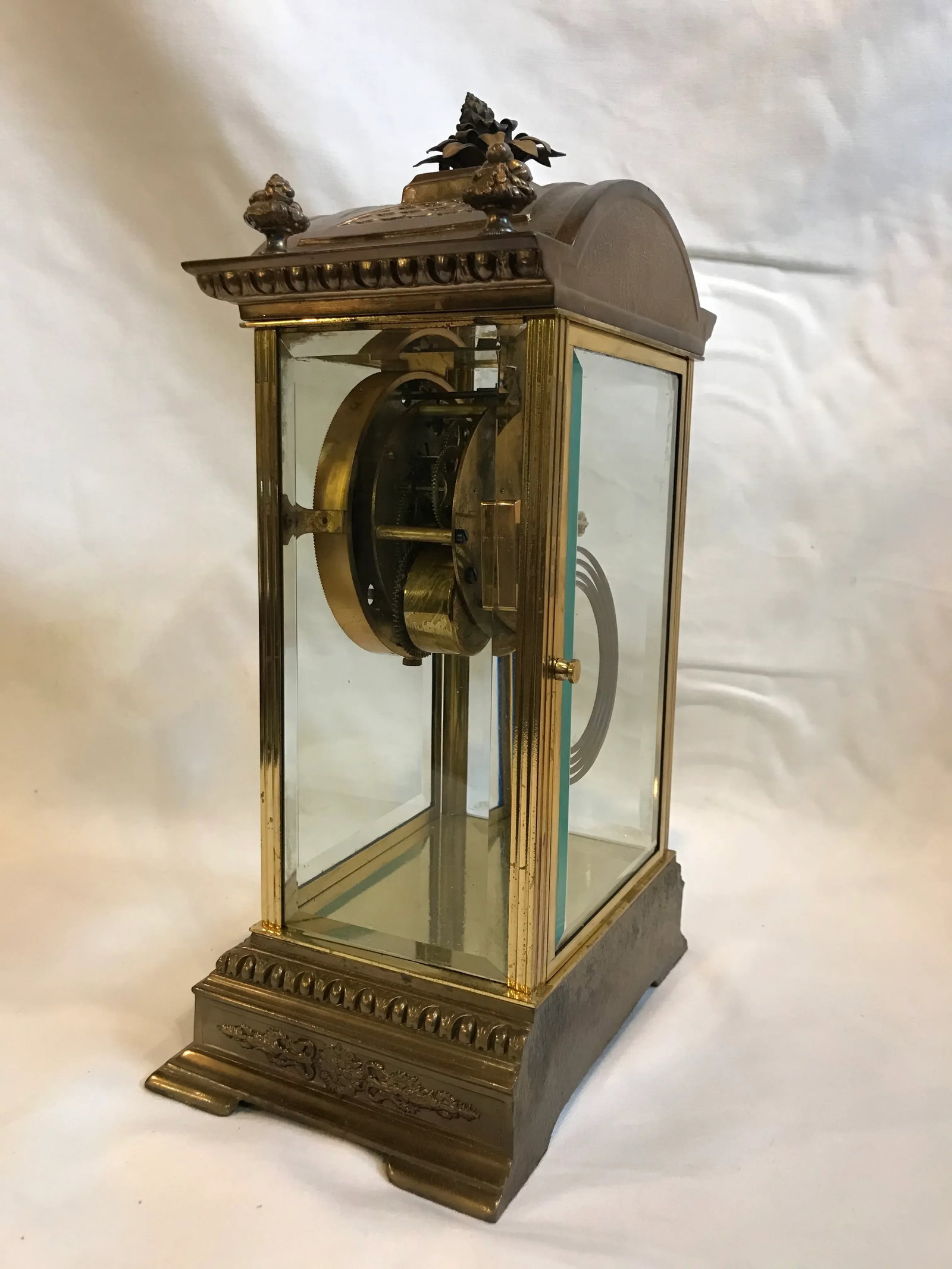 Early 20th Century Early Brass Seth Thomas Crystal Regulator Clock - 5