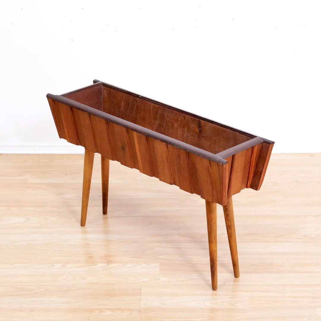 Mid Century Wooden Plant Stand - 4