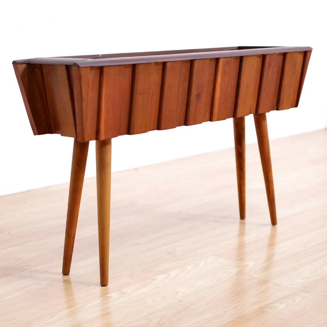 Mid Century Wooden Plant Stand - 8