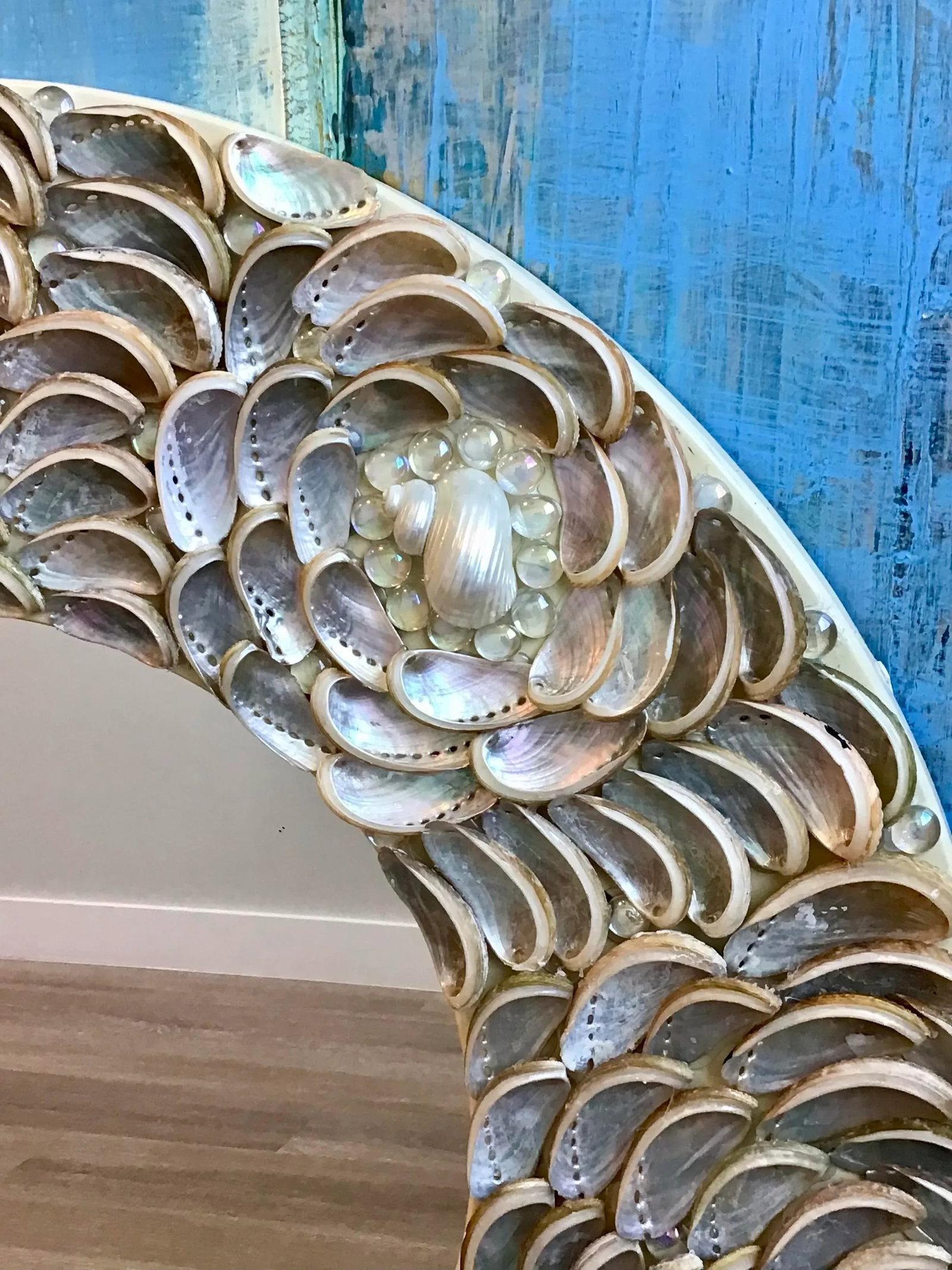 Stunning Silver Iridescent Abalone Seashells ...Rosette Pattern - 6