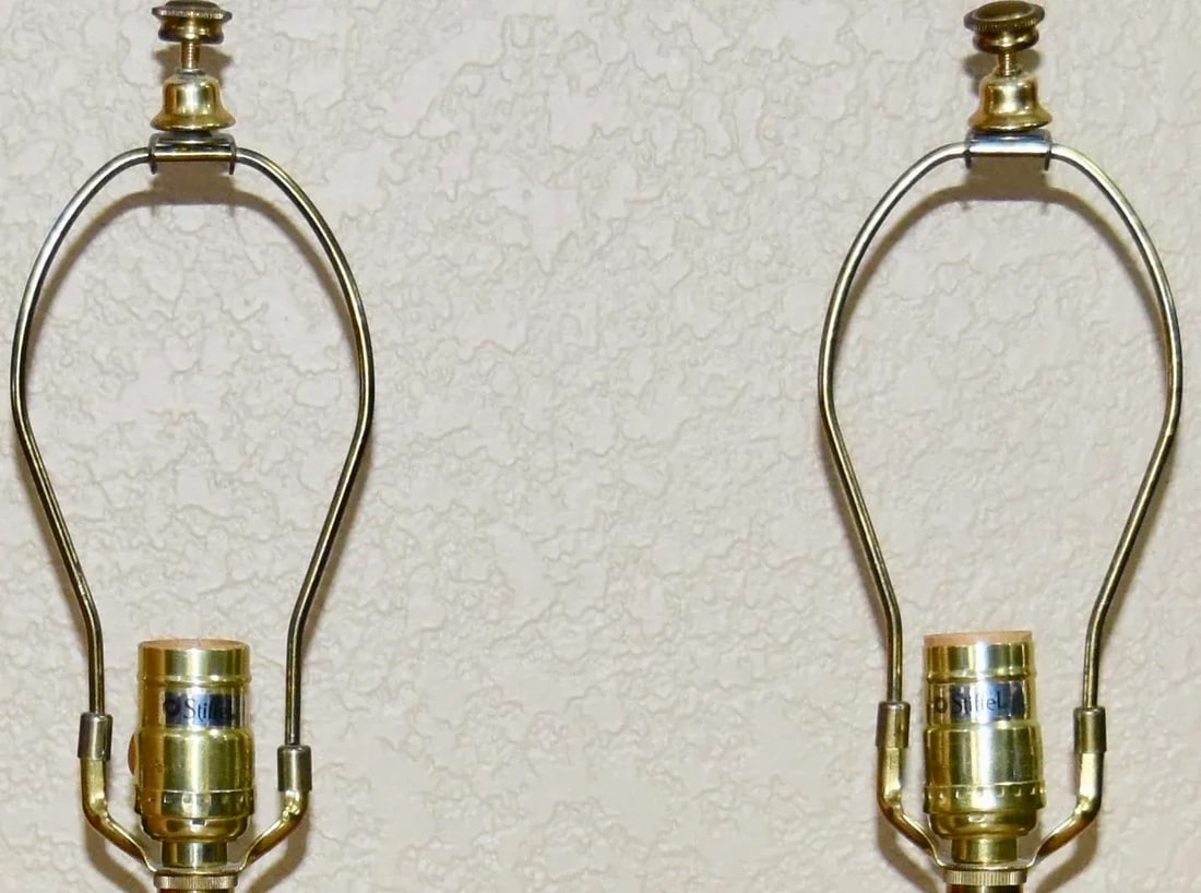 1960s Stiffel Hollywood Regency 3 Way Brass Urn Table Lamps - a Pair - 4