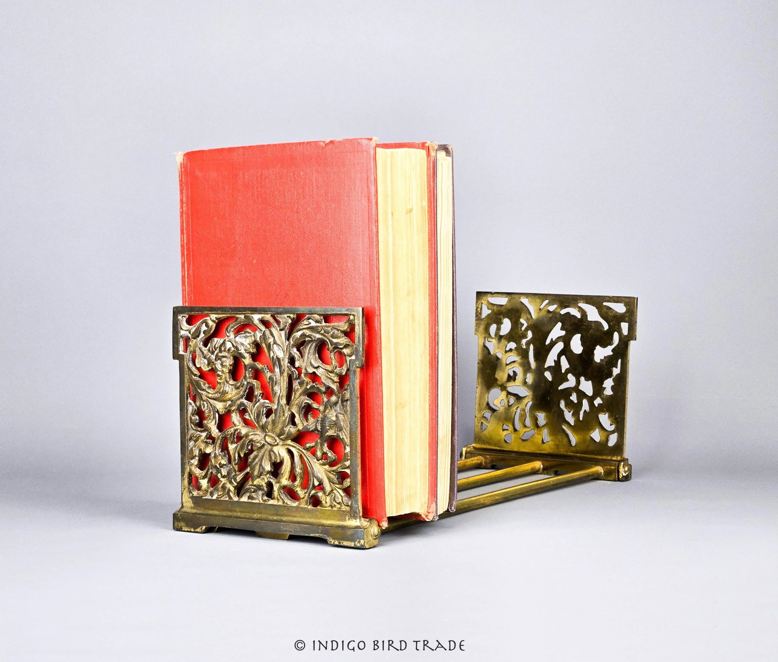 Victorian Antique Bronze Adjustable Folding Desktop Book Holder - 2
