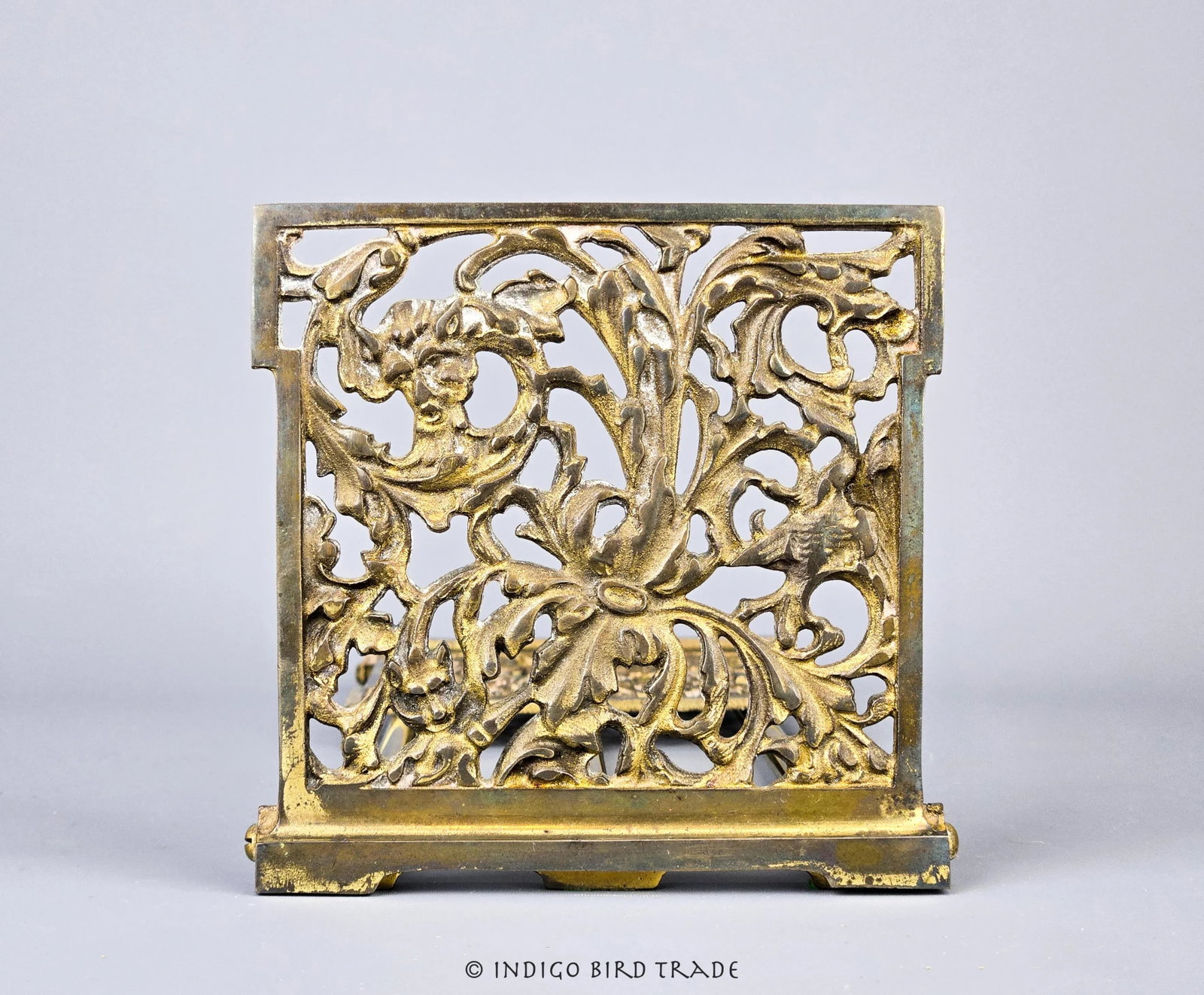 Victorian Antique Bronze Adjustable Folding Desktop Book Holder - 3