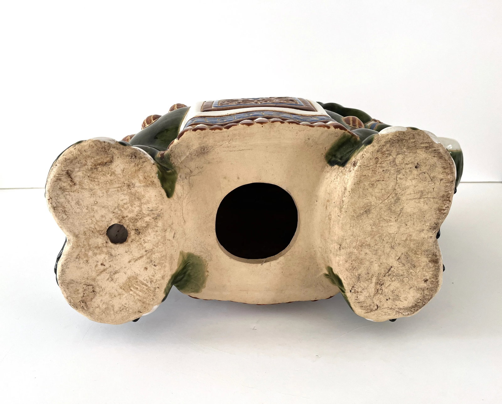 Mid Century Ceramic Elephant Garden Stool or Plant Stand - 12