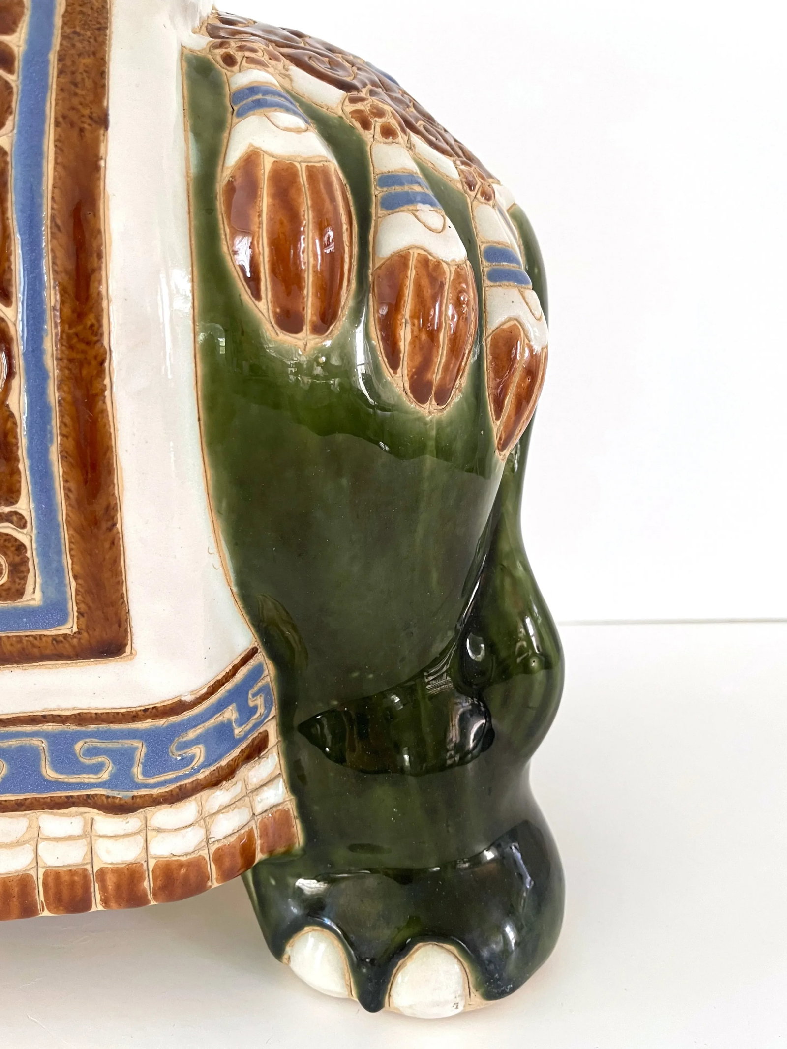 Mid Century Ceramic Elephant Garden Stool or Plant Stand - 4