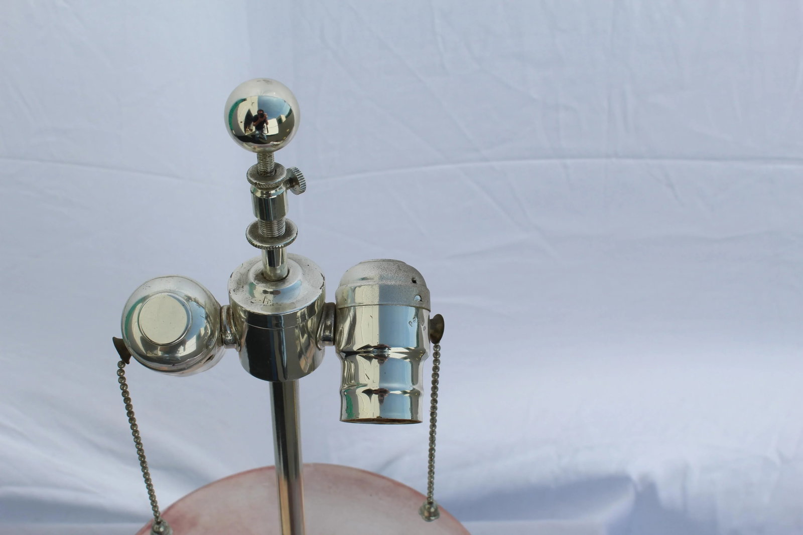 Art Deco Modern Glass Rods Silver Plated Deluxe Double Socket Assy Table Lamp - 2