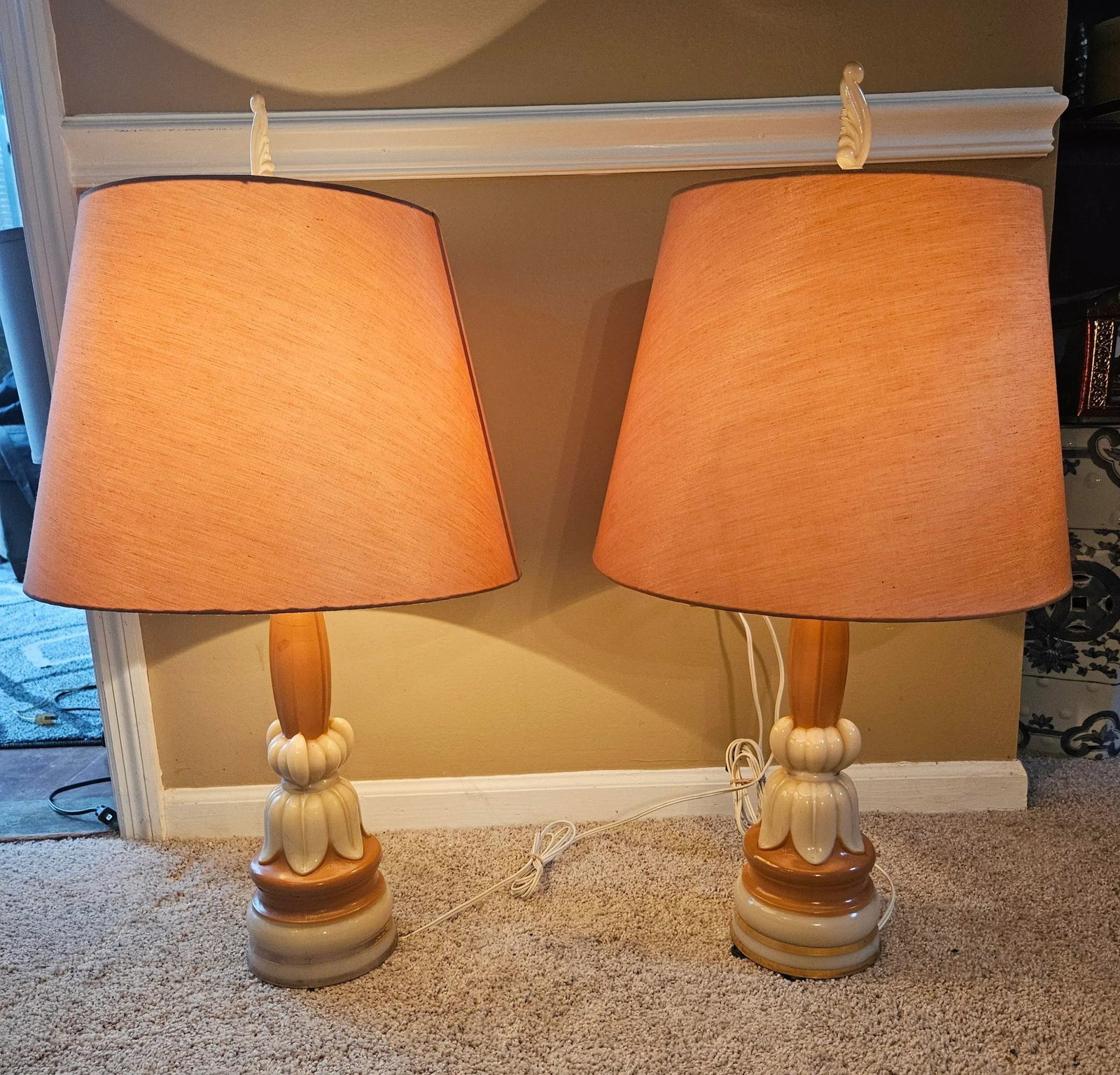 Vintage Art Deco Aladdin Attributed Alacite Grass Table Lamps - a Pair - 4