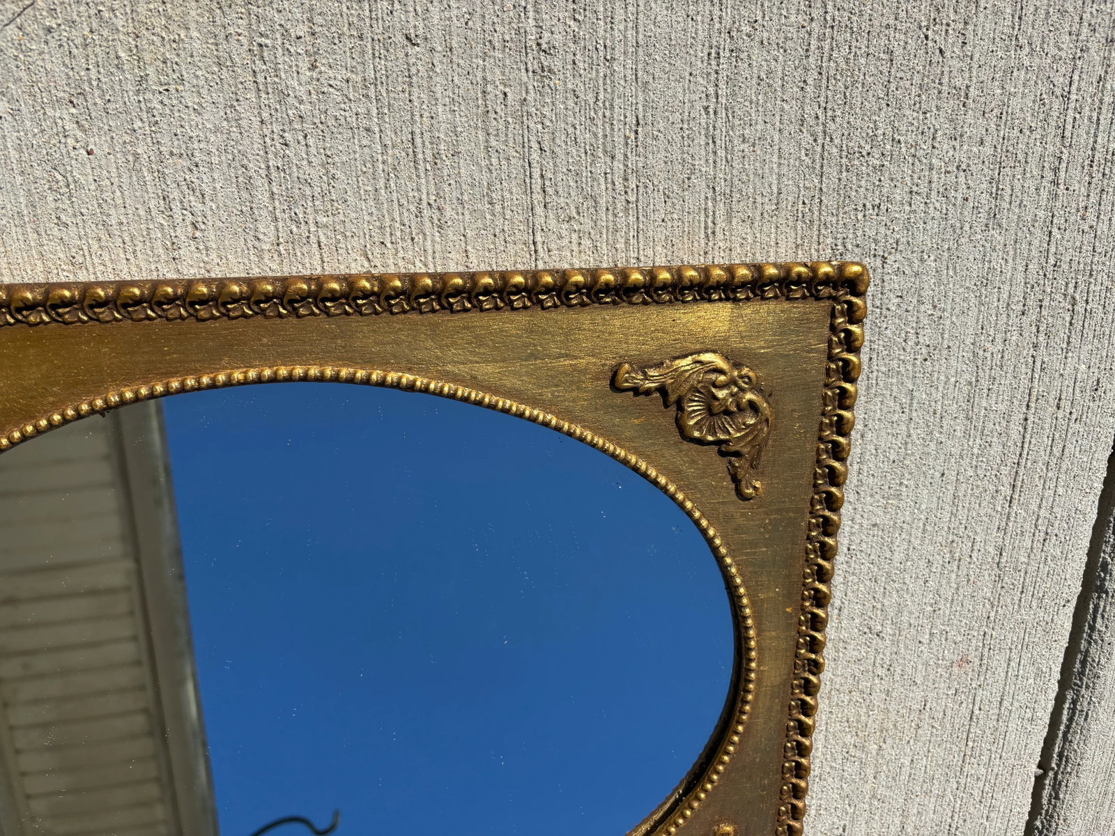 Antique Small Hollywood Regency Gold Gilt Wall Mirror With French Ornamentation - 5