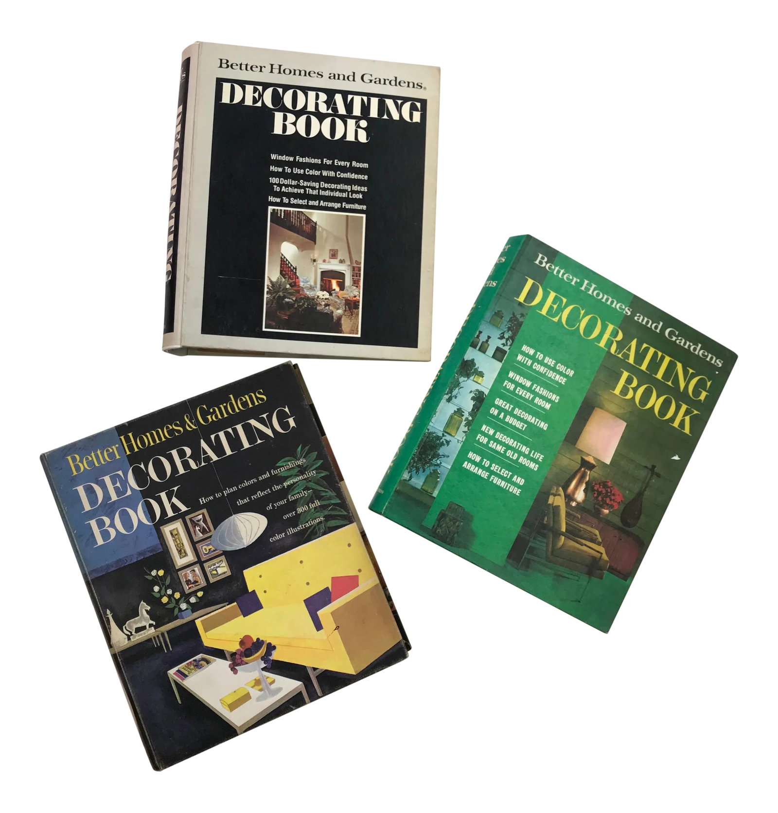 Mid Century Decorating Books - Set of 3: Fantastic set of 3 decorating books by Better Homes & Gardens from the 1960's-1970's. Each book has binder clips and tabs for different categories including furniture, lighting, room layouts,