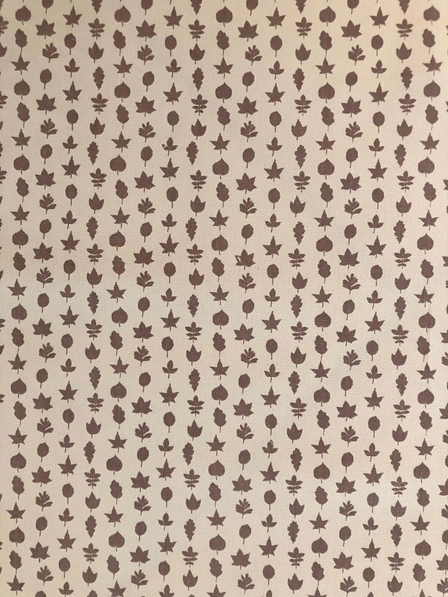 Lee Jofa Fired Earth Fabrics Leaf Medley in Lilac- 5.5 Linear Yards: Fired Earth for Lee Jofa Leaf Medley in Lilac is 100% cotton. Made in the UK, it is a durable, well-woven fabric that lends itself to any number of applications: drapery, upholstery, pillows, etc.
