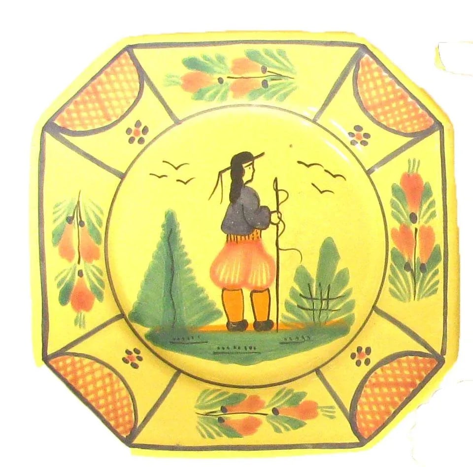 Vintage French Soleil Yellow Quimper Collection, Set of 3 - 2