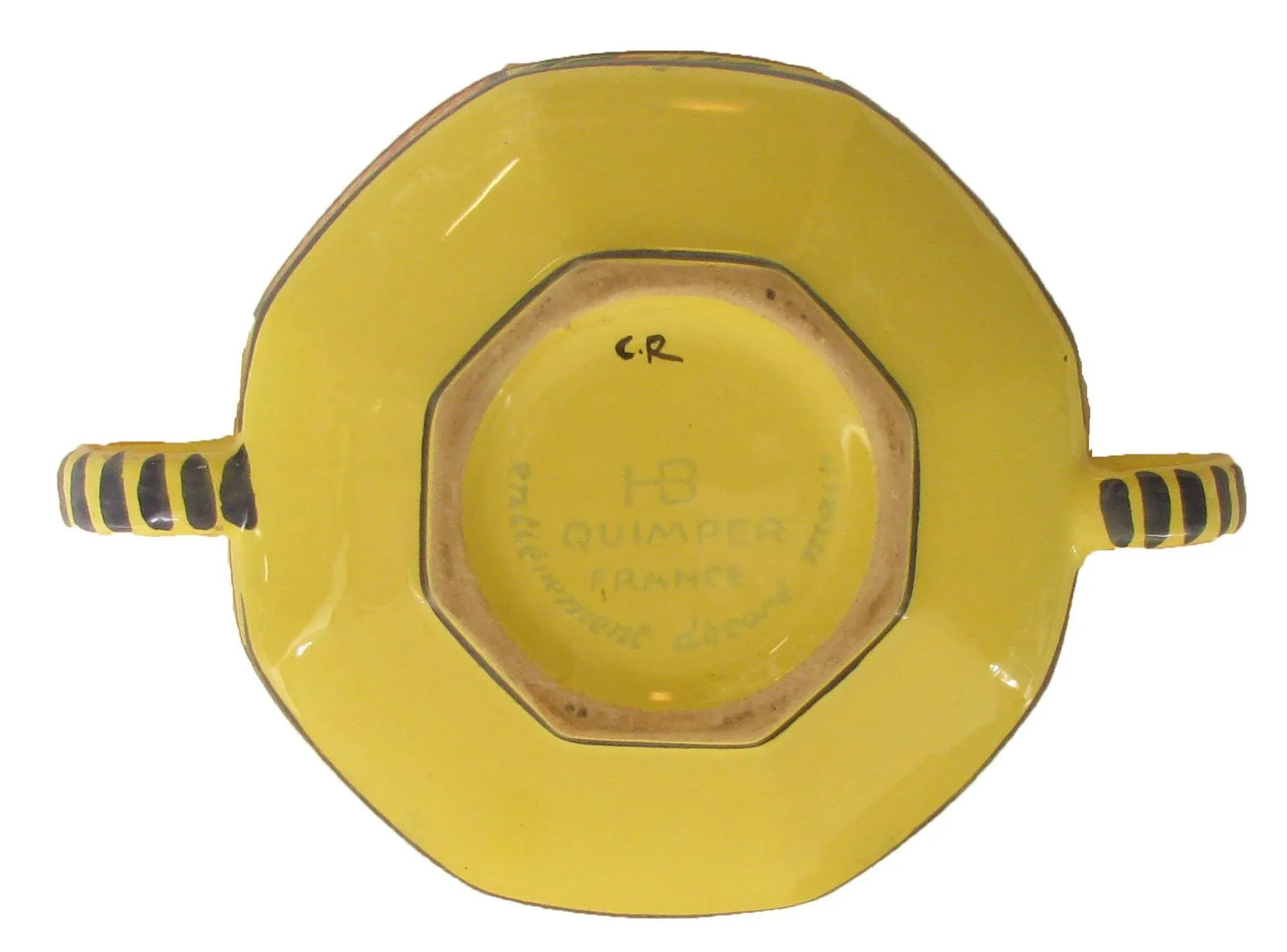 Vintage French Soleil Yellow Quimper Collection, Set of 3 - 5