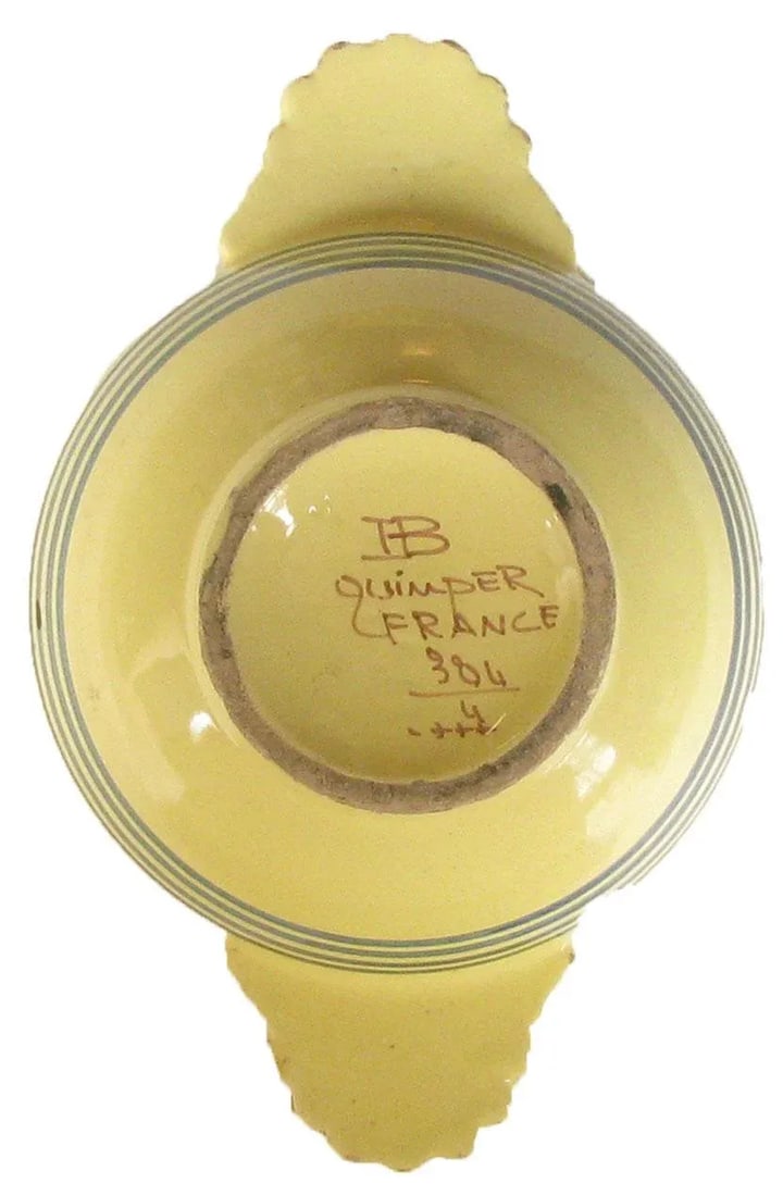Vintage French Soleil Yellow Quimper Collection, Set of 3 - 7