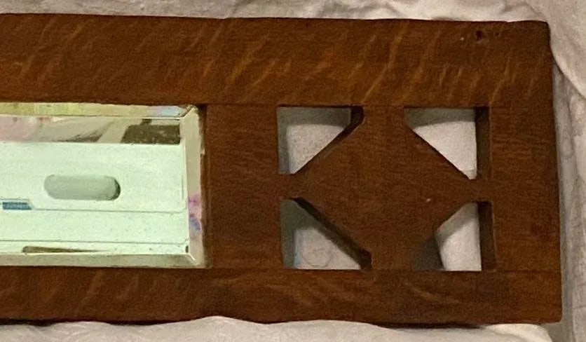 Small 19th Century Tiger Oak Beveled Entry Way Mirror - 10
