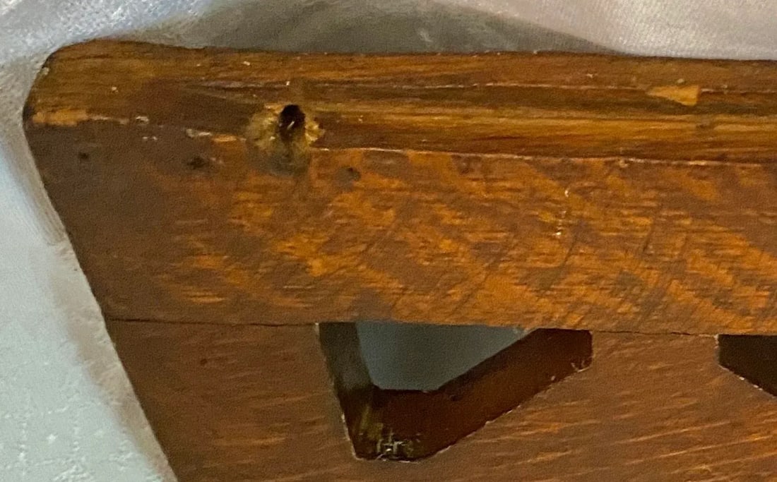 Small 19th Century Tiger Oak Beveled Entry Way Mirror - 4