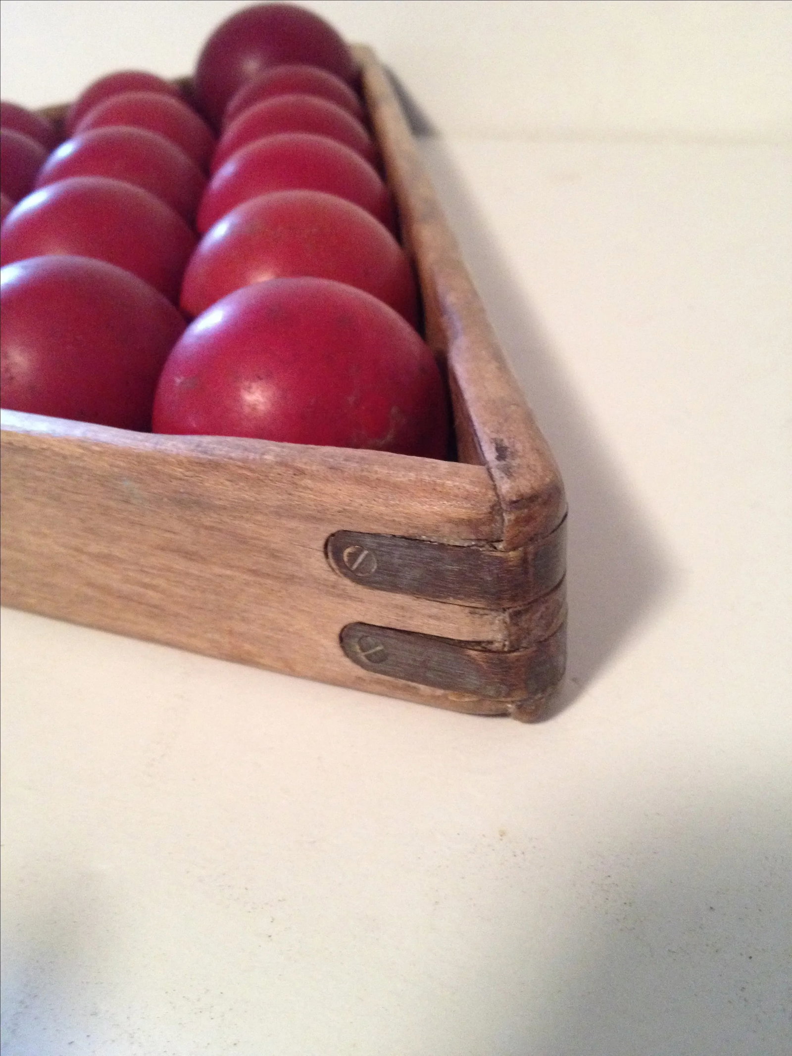 Vintage Pool Rack with Red Snooker Balls - 4