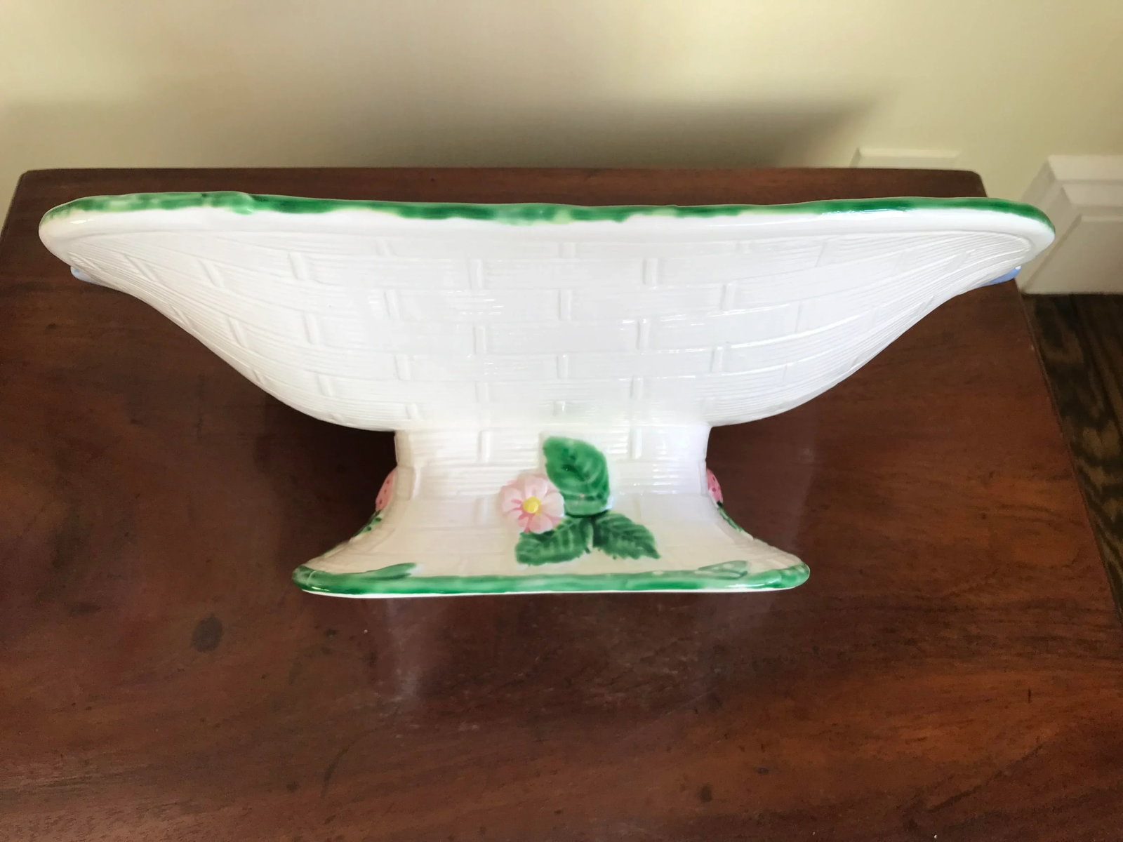 Vintage Painted Strawberry Compote on Stand - 2