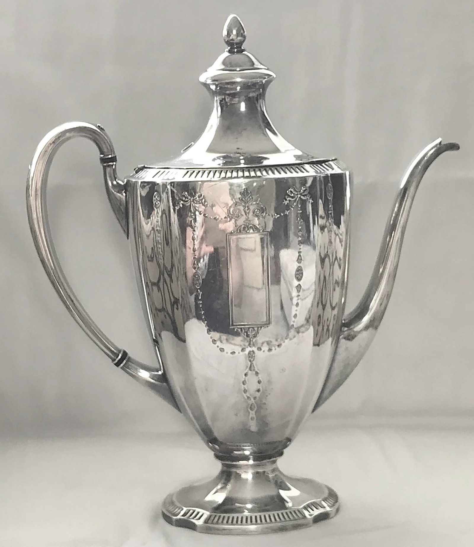 Antique Silver Plate Neoclassical Coffee Pot - 2