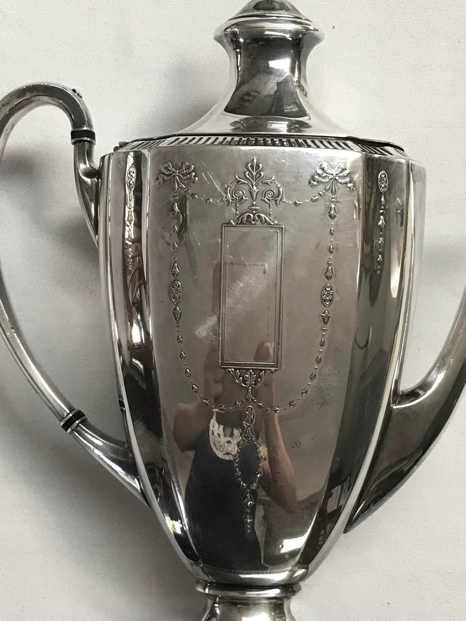 Antique Silver Plate Neoclassical Coffee Pot - 4