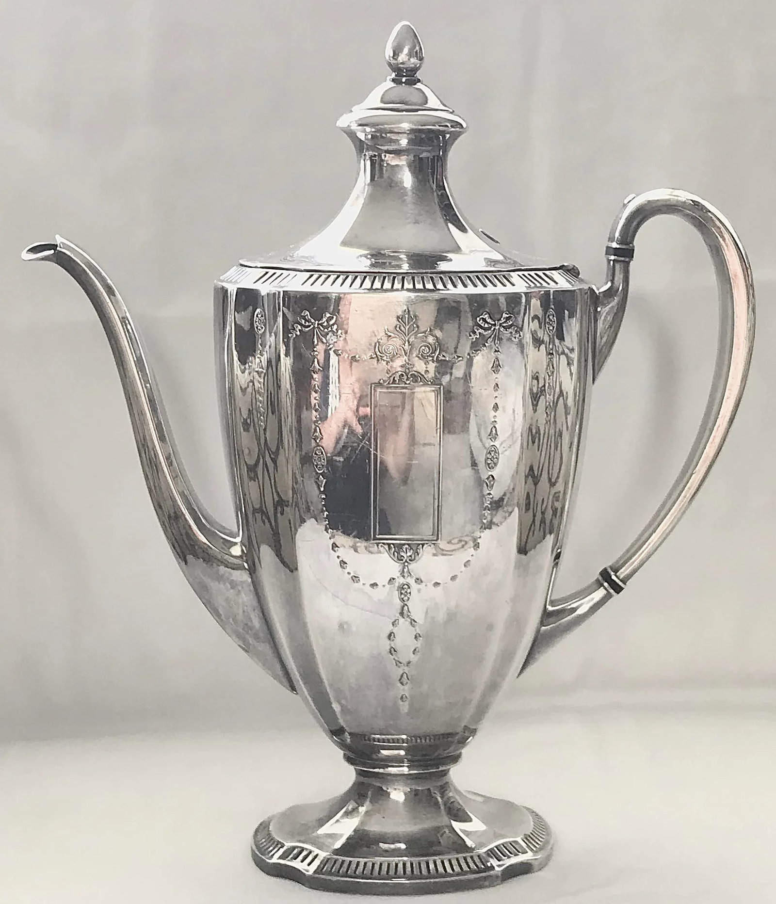 Antique Silver Plate Neoclassical Coffee Pot - 7