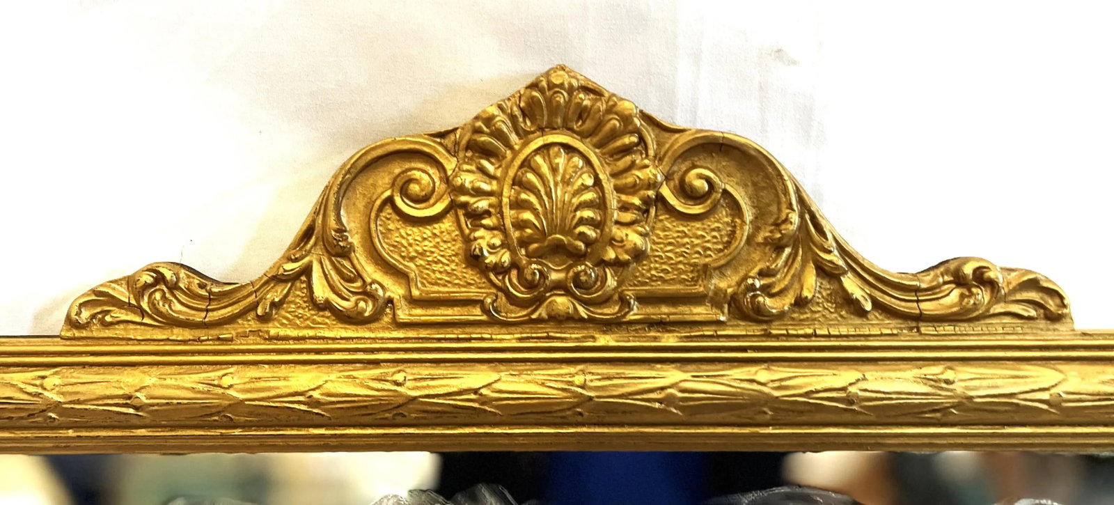 Mid-1800s Ornately Carved Giltwood Empire Mirror - 3