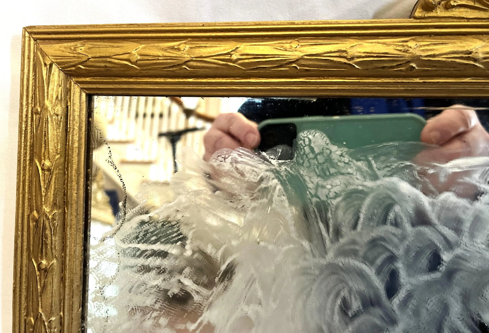 Mid-1800s Ornately Carved Giltwood Empire Mirror - 4