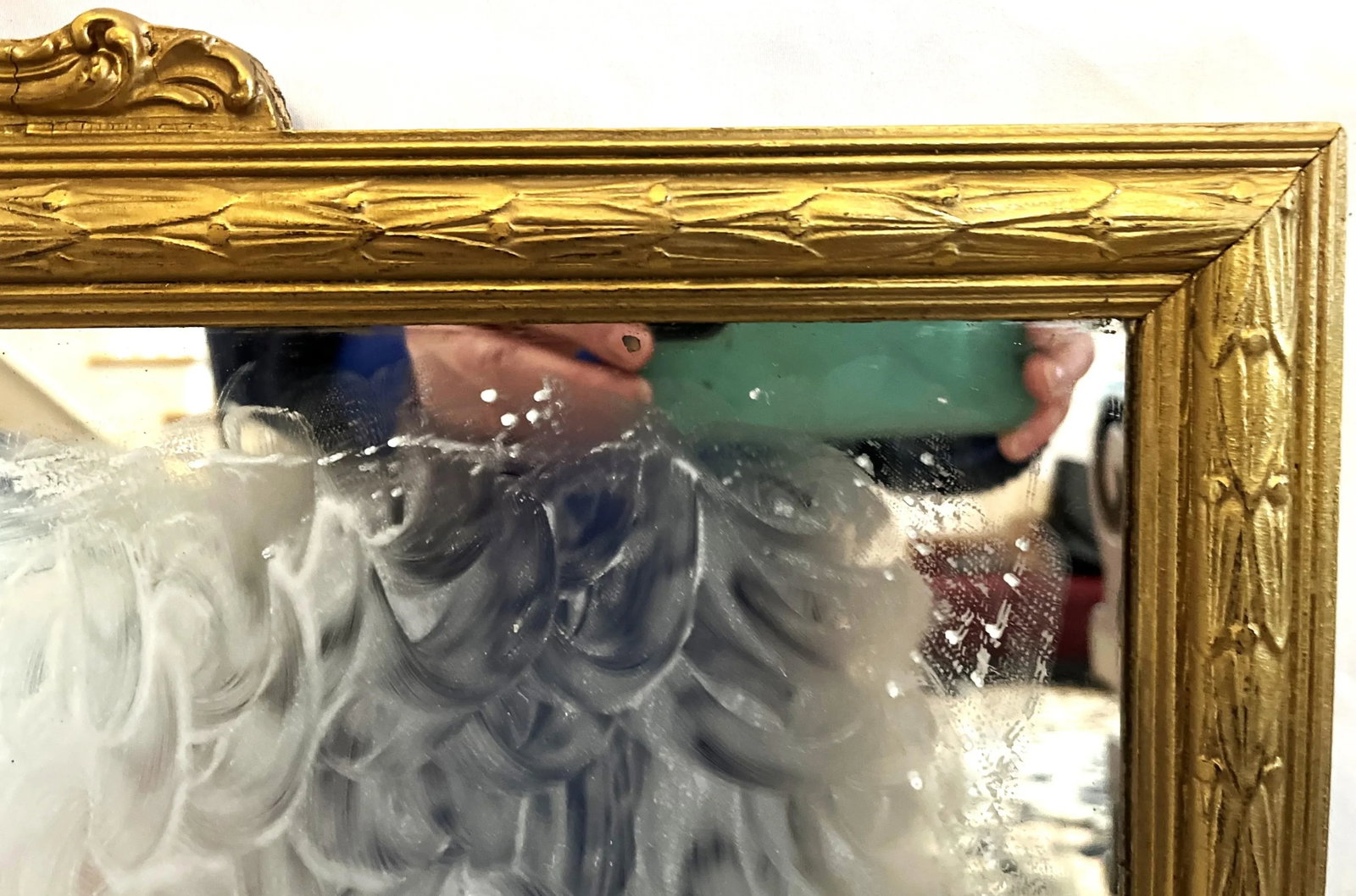 Mid-1800s Ornately Carved Giltwood Empire Mirror - 5