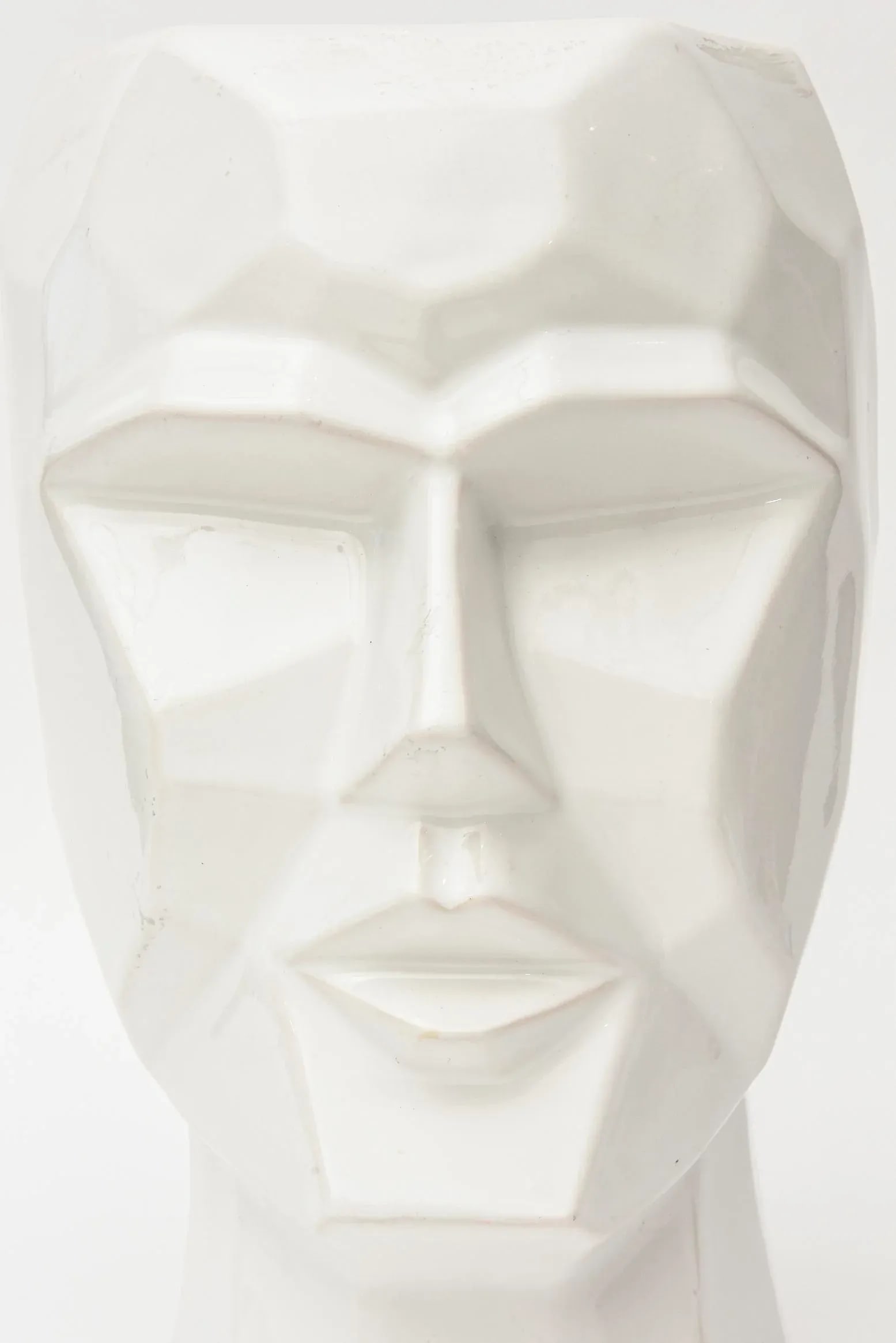 White Ceramic Cubist Planter - 4