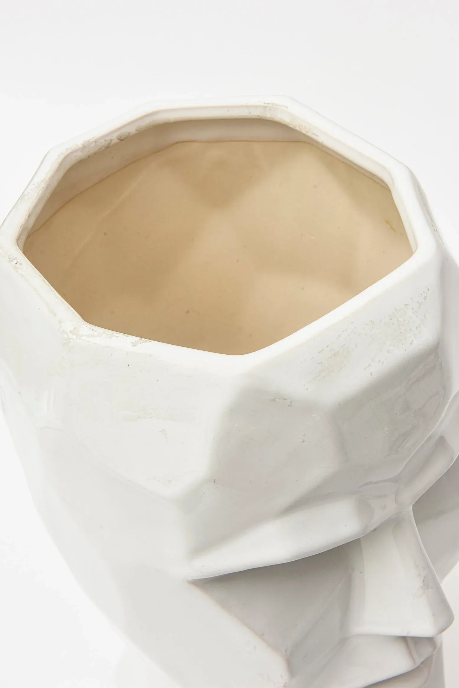 White Ceramic Cubist Planter - 5