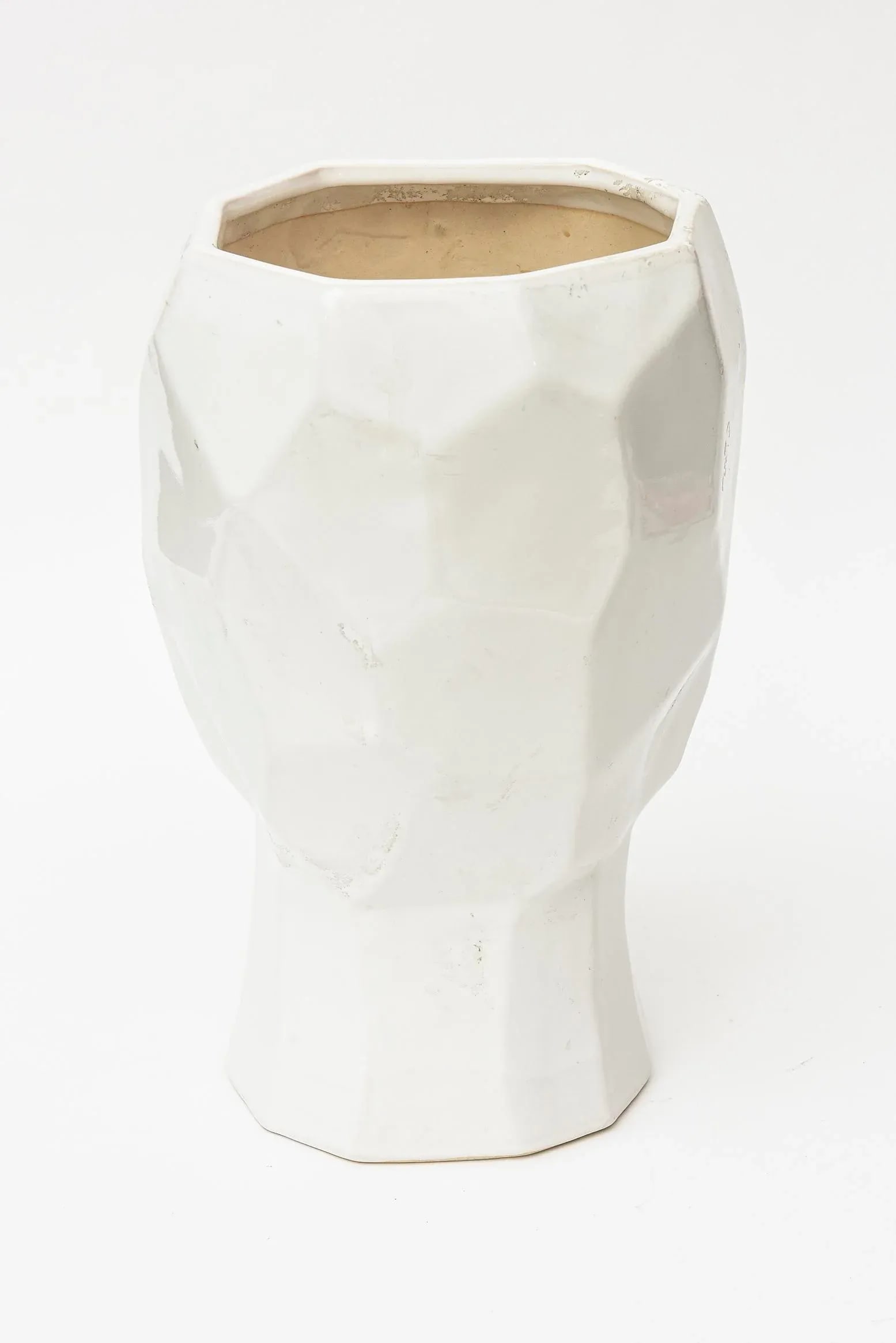 White Ceramic Cubist Planter - 9