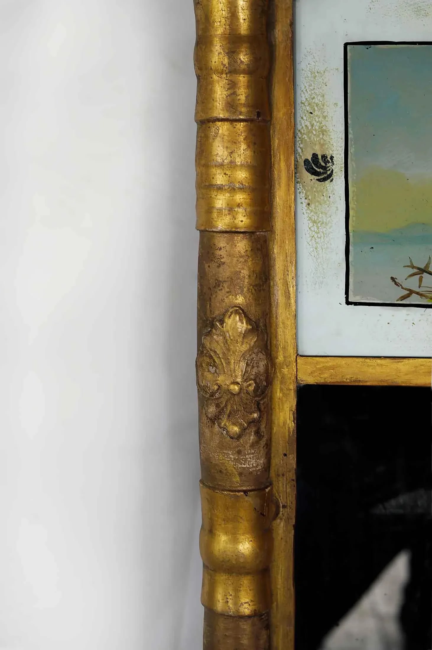 Antique Giltwood Eglomise Mirror - 4