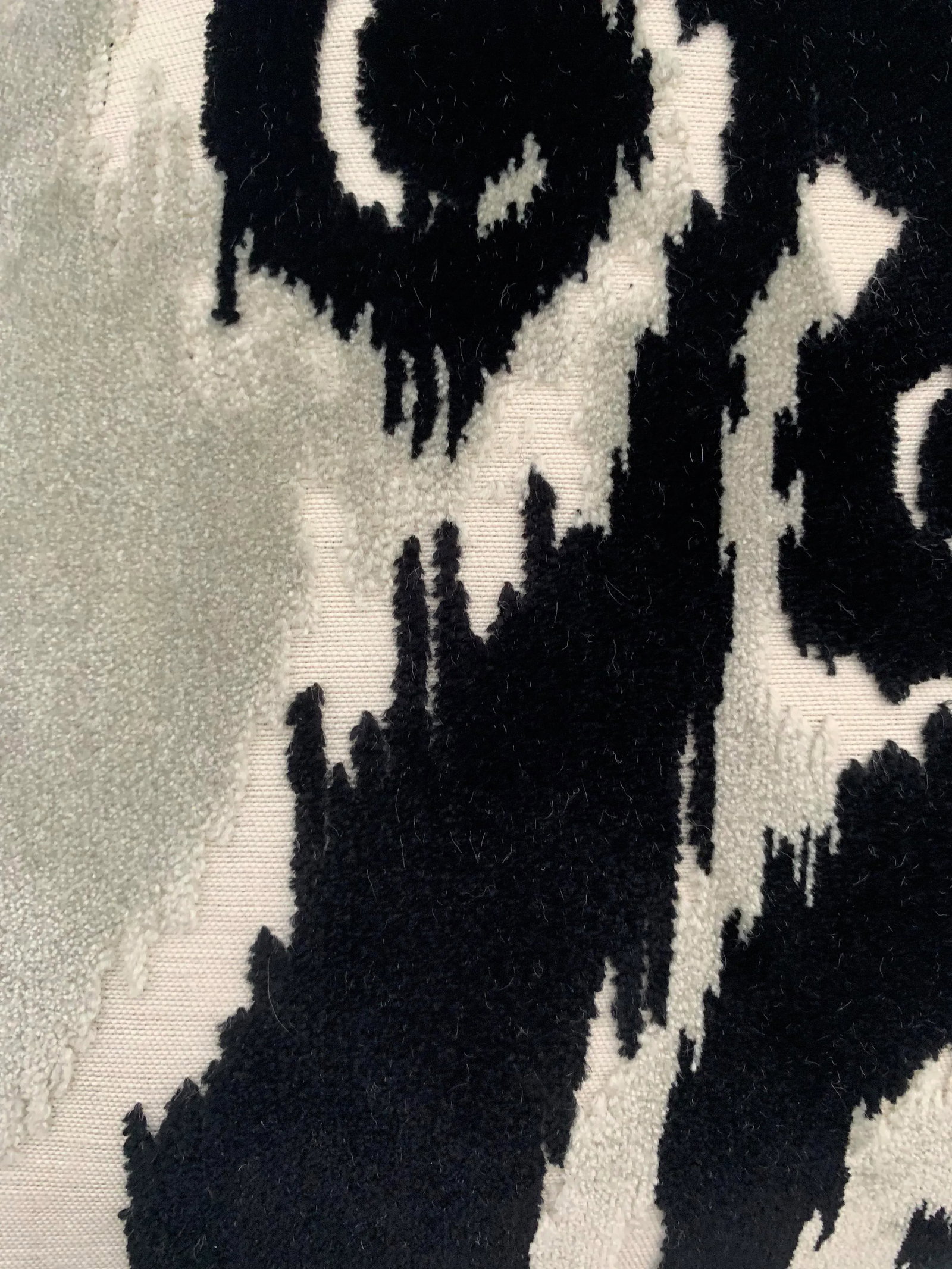 FirmaMenta Italian Black and White Ikat Velvet Pillow - 2