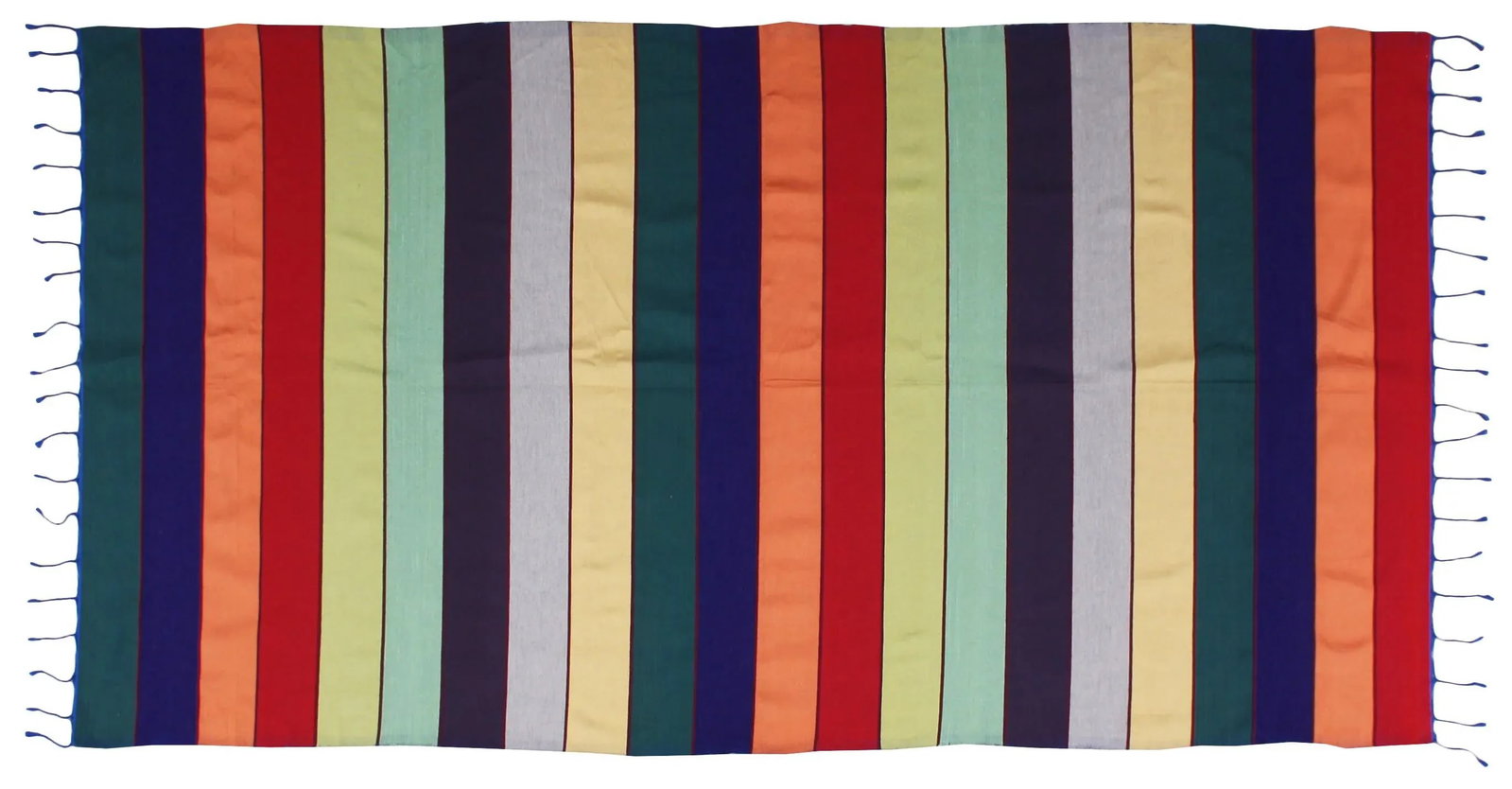 Late 20th Century Moroccan Throw W/ Colorful Stripes - 2