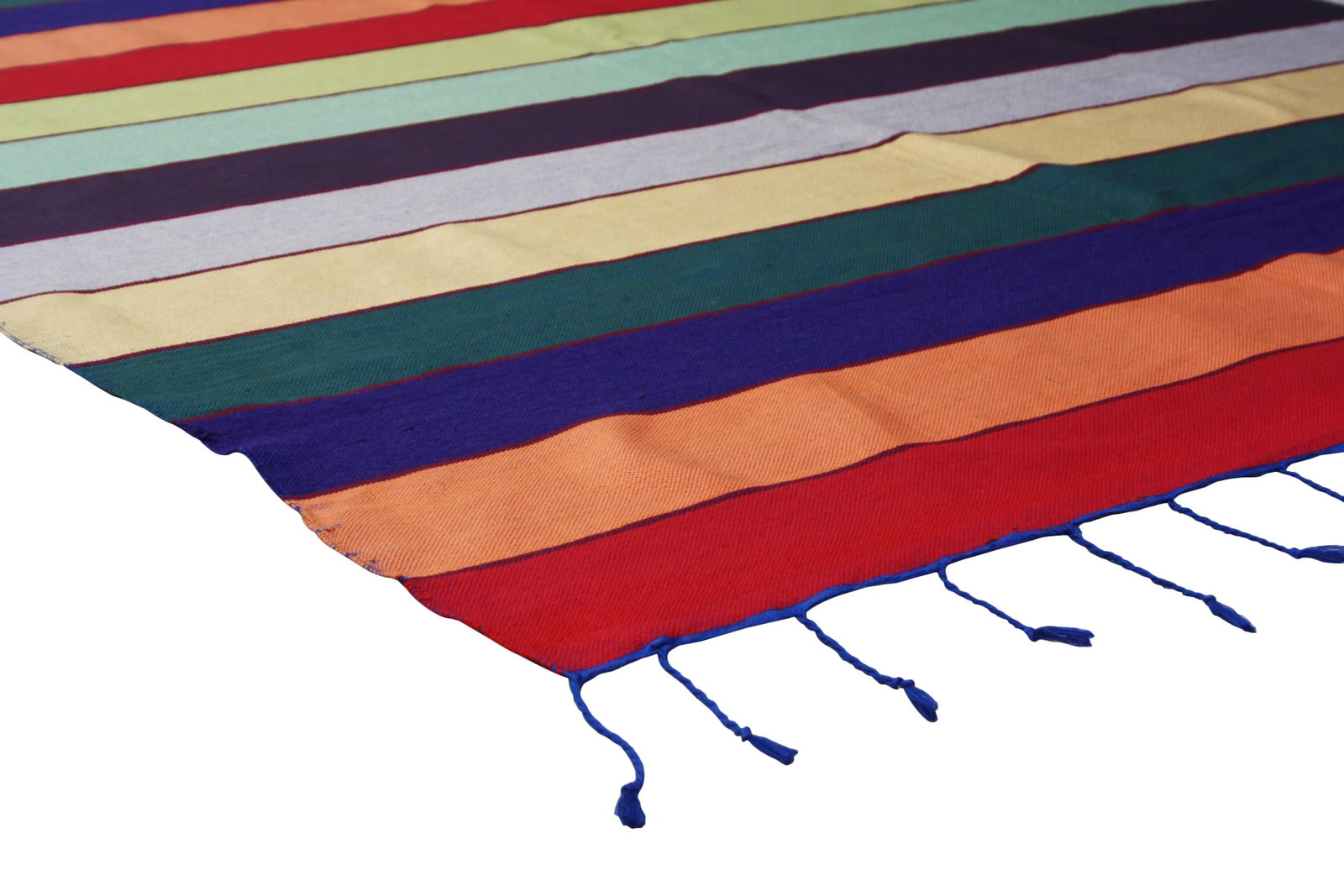 Late 20th Century Moroccan Throw W/ Colorful Stripes - 3