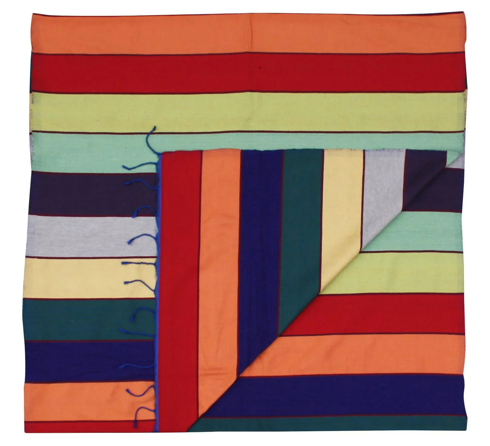 Late 20th Century Moroccan Throw W/ Colorful Stripes - 4