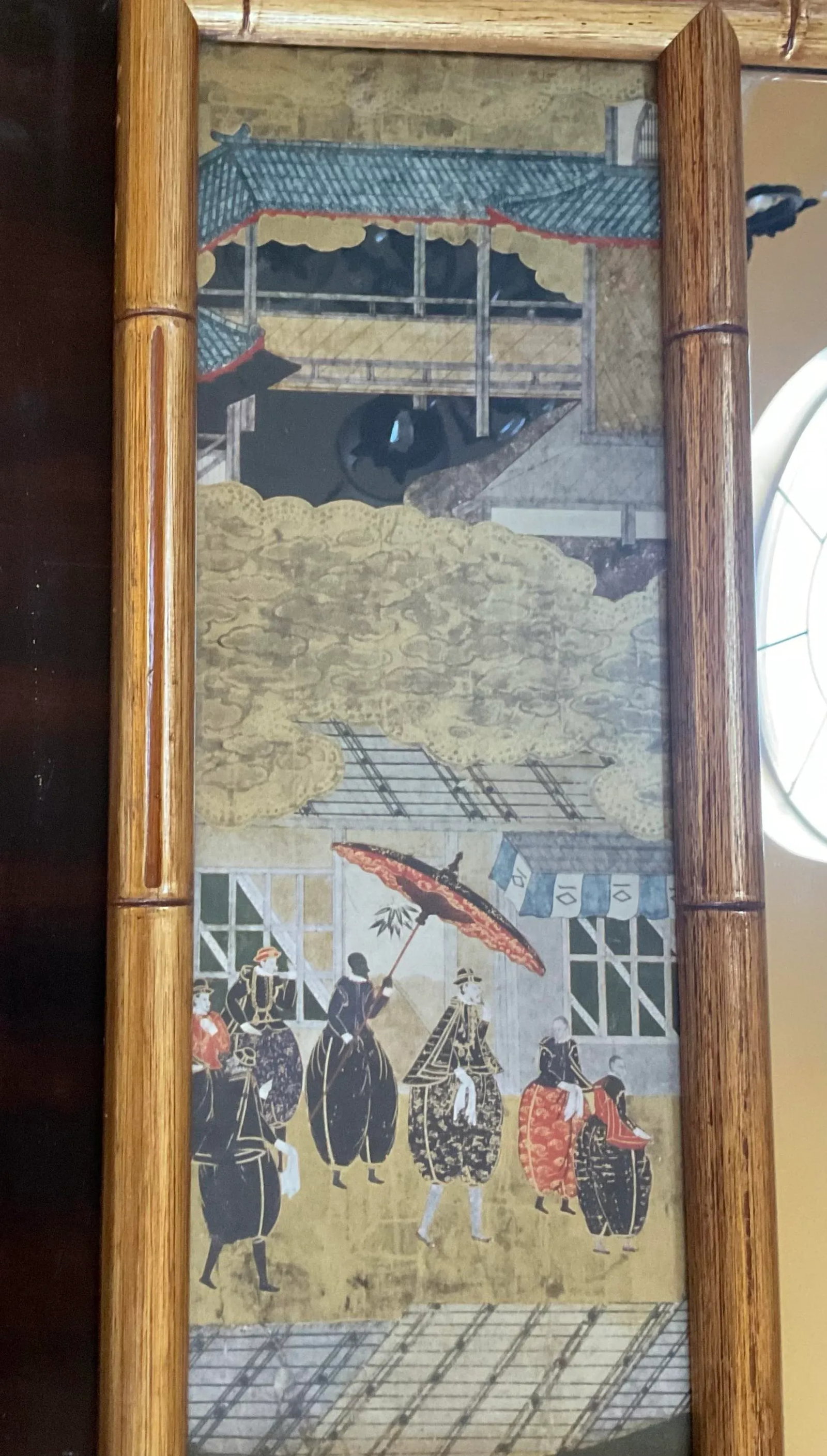 Vintage Asian Faux Bamboo Mirror - 2