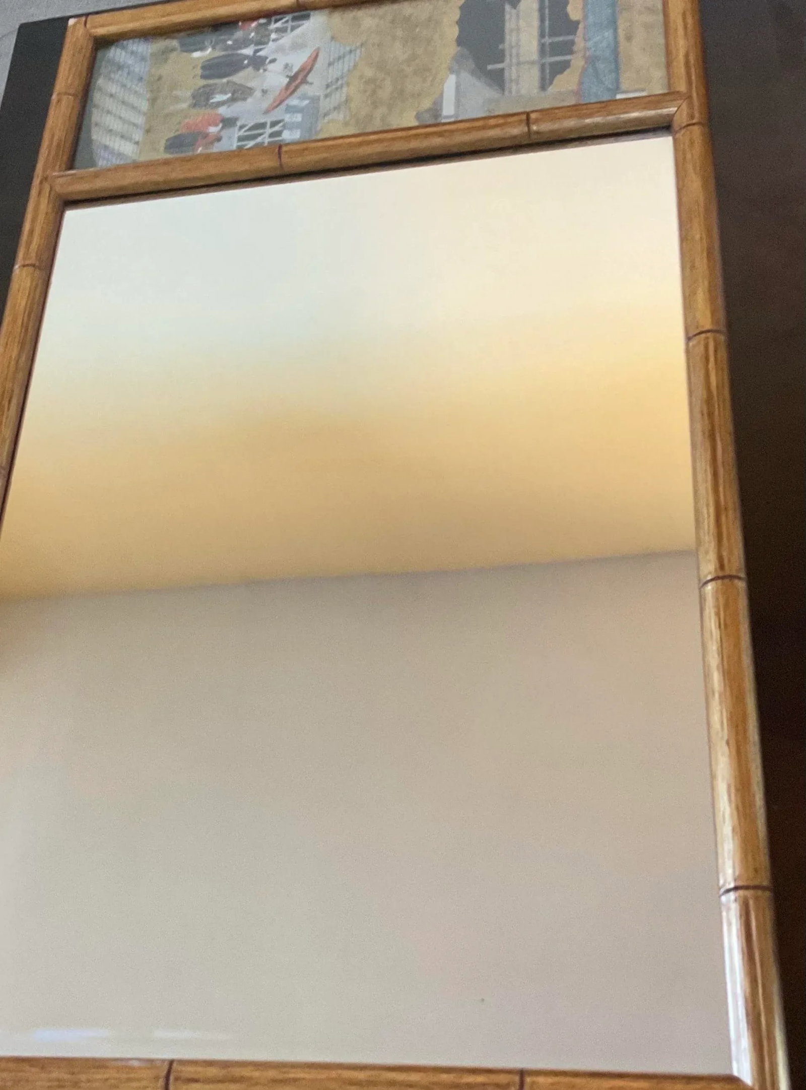 Vintage Asian Faux Bamboo Mirror - 7