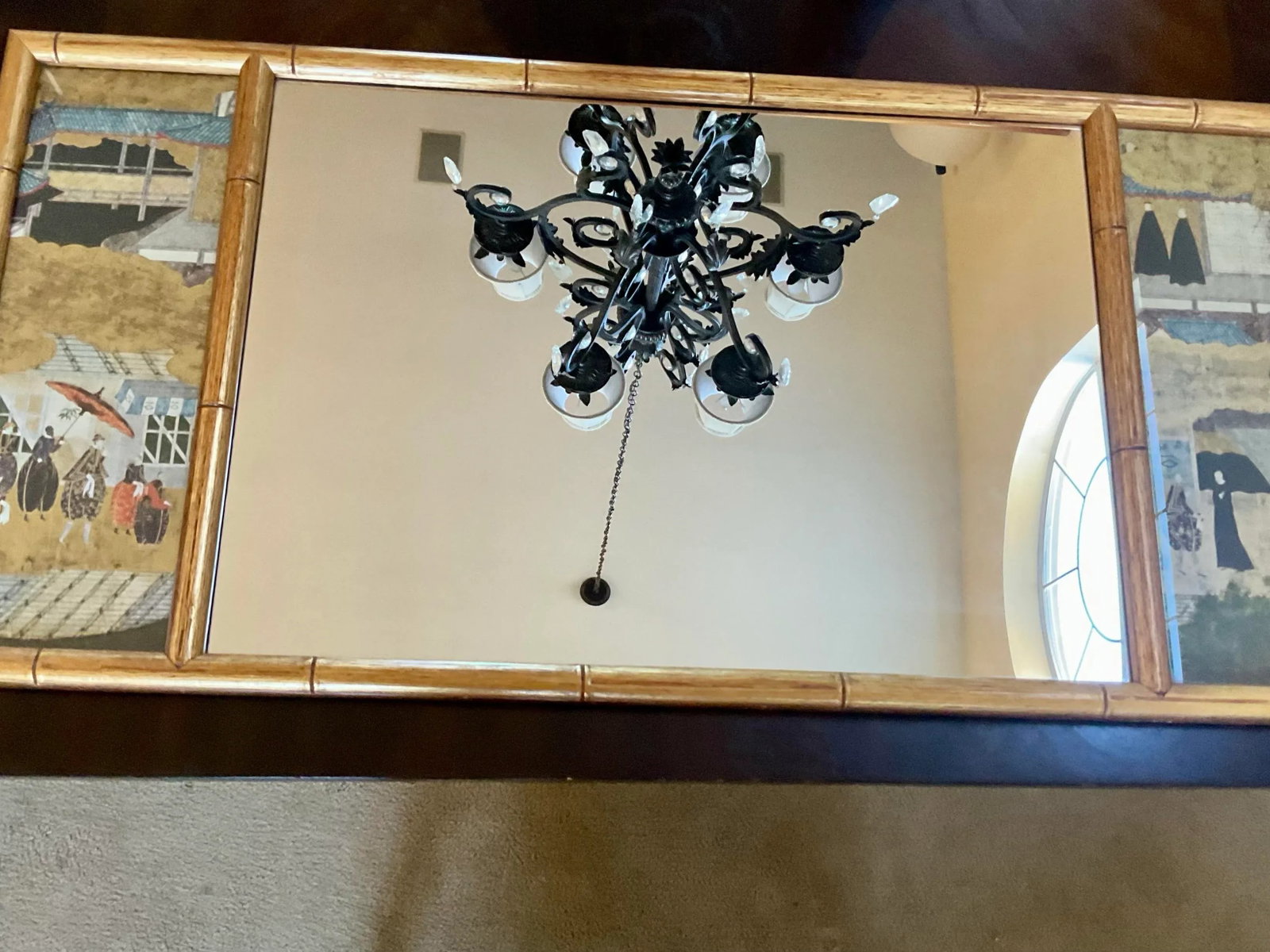 Vintage Asian Faux Bamboo Mirror - 9