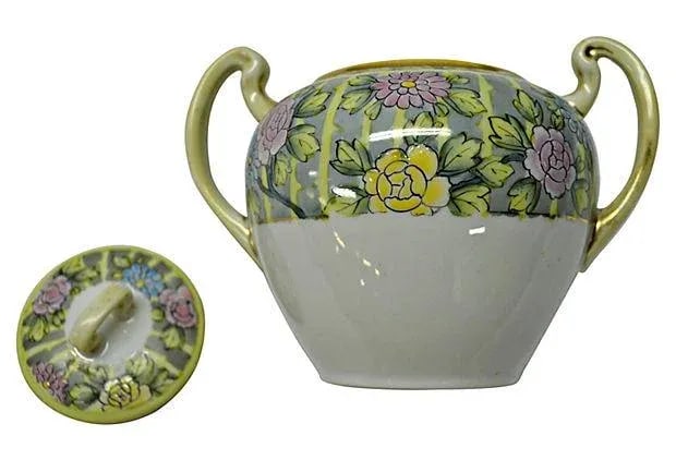 Nippon Hand-Painted Sugar Bowl - 4